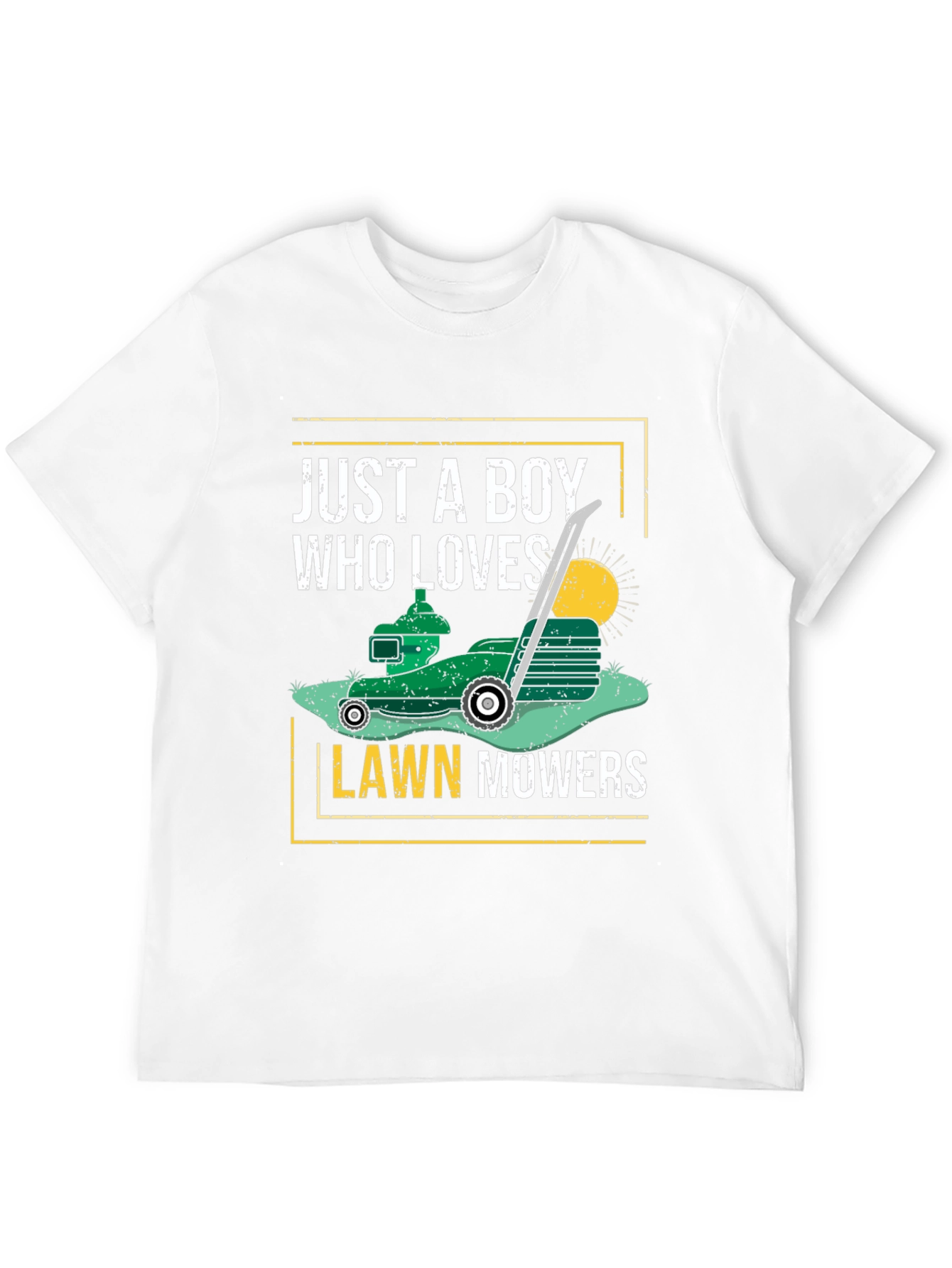 Just A Boy Who Loves Lawn Mowers Black T-Shirt