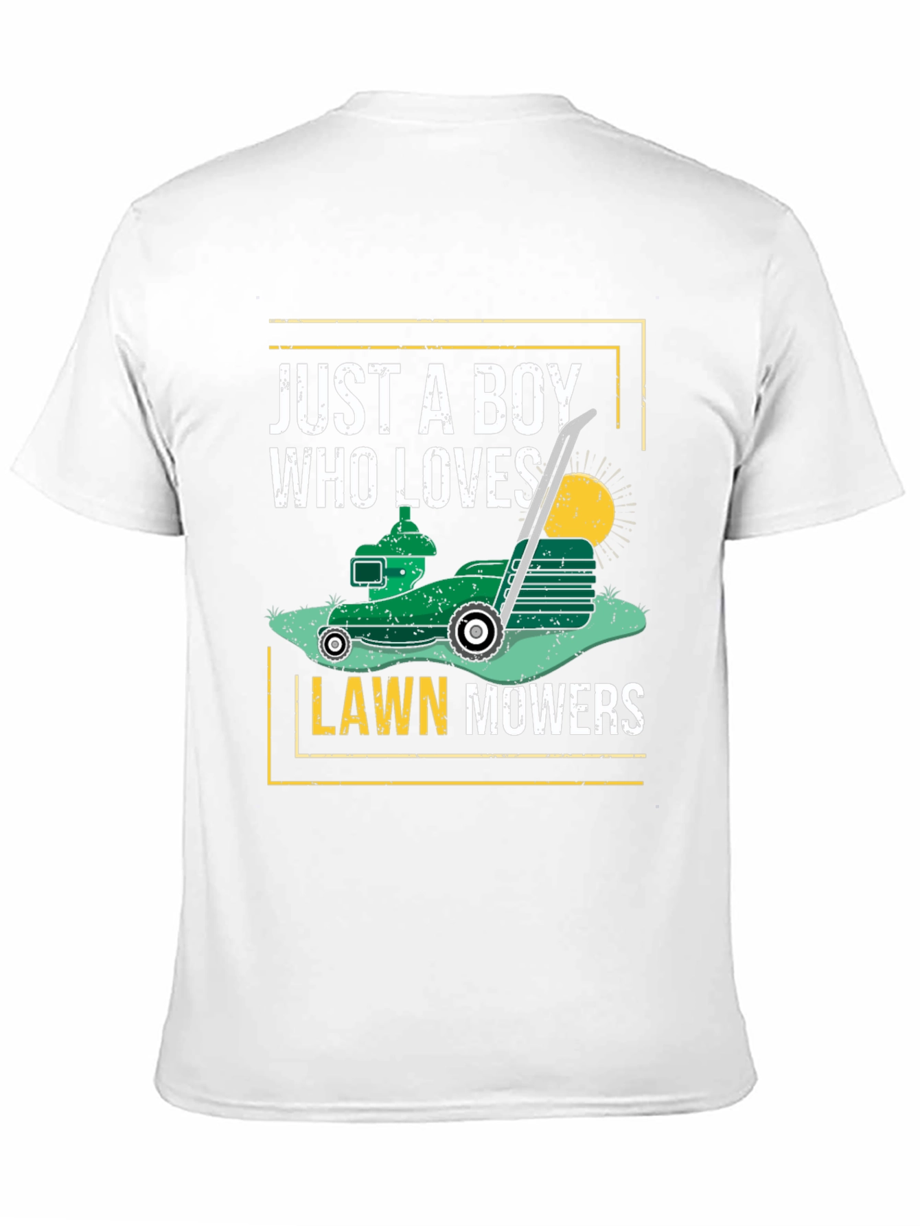 Just A Boy Who Loves Lawn Mowers Black T-Shirt