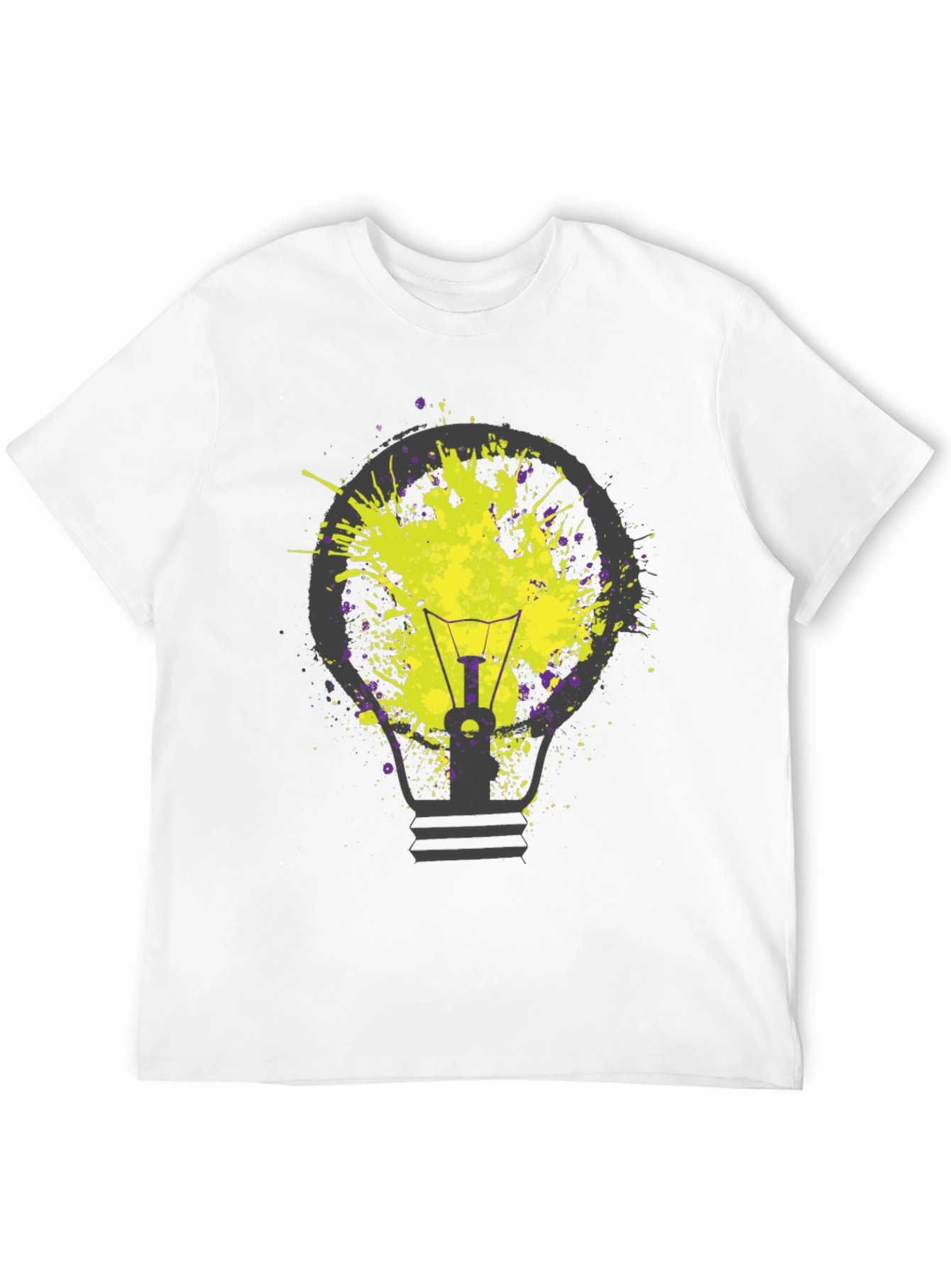 Idea Bulb Splatter Graphic Tee - Unique Design