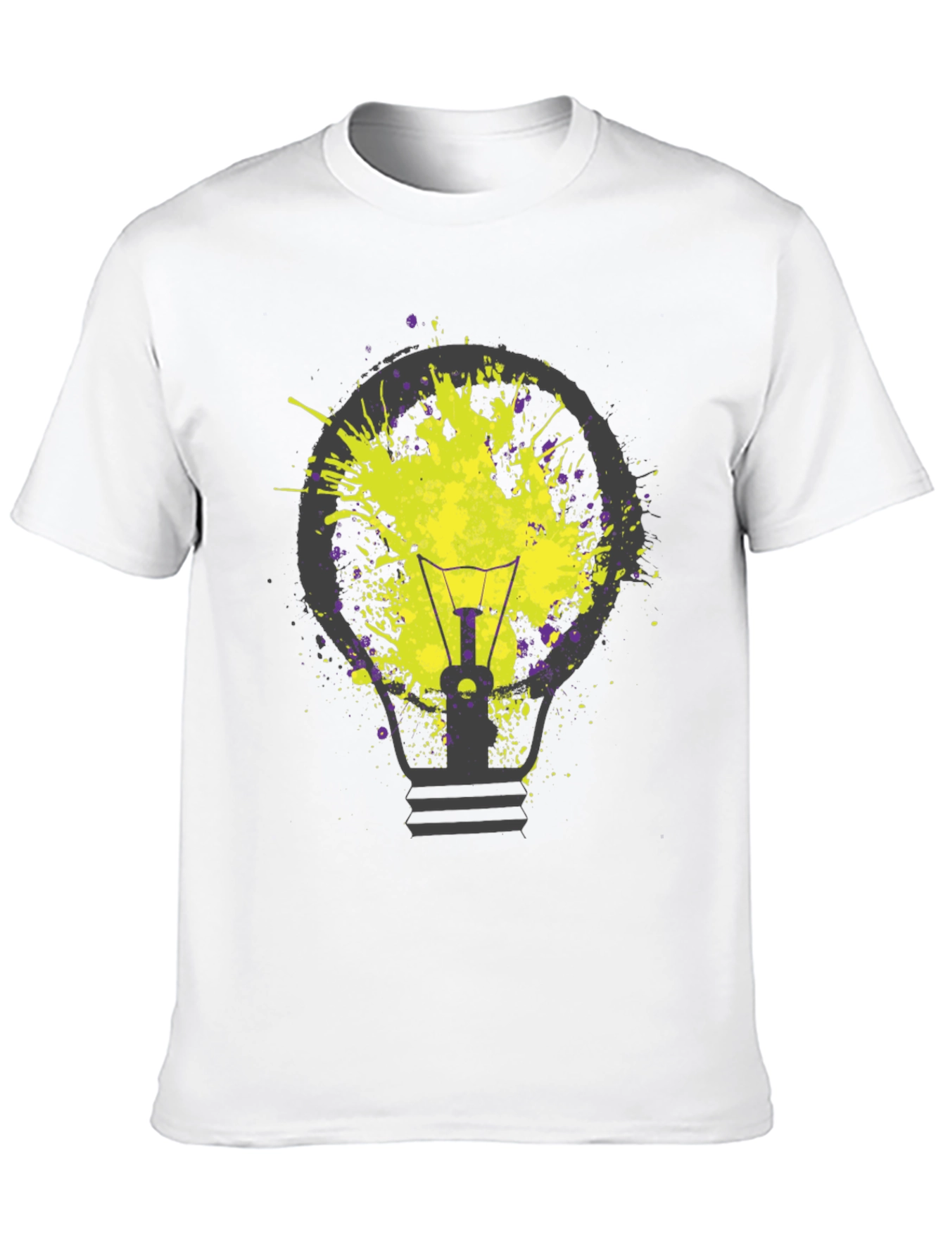 Idea Bulb Splatter Graphic Tee - Unique Design