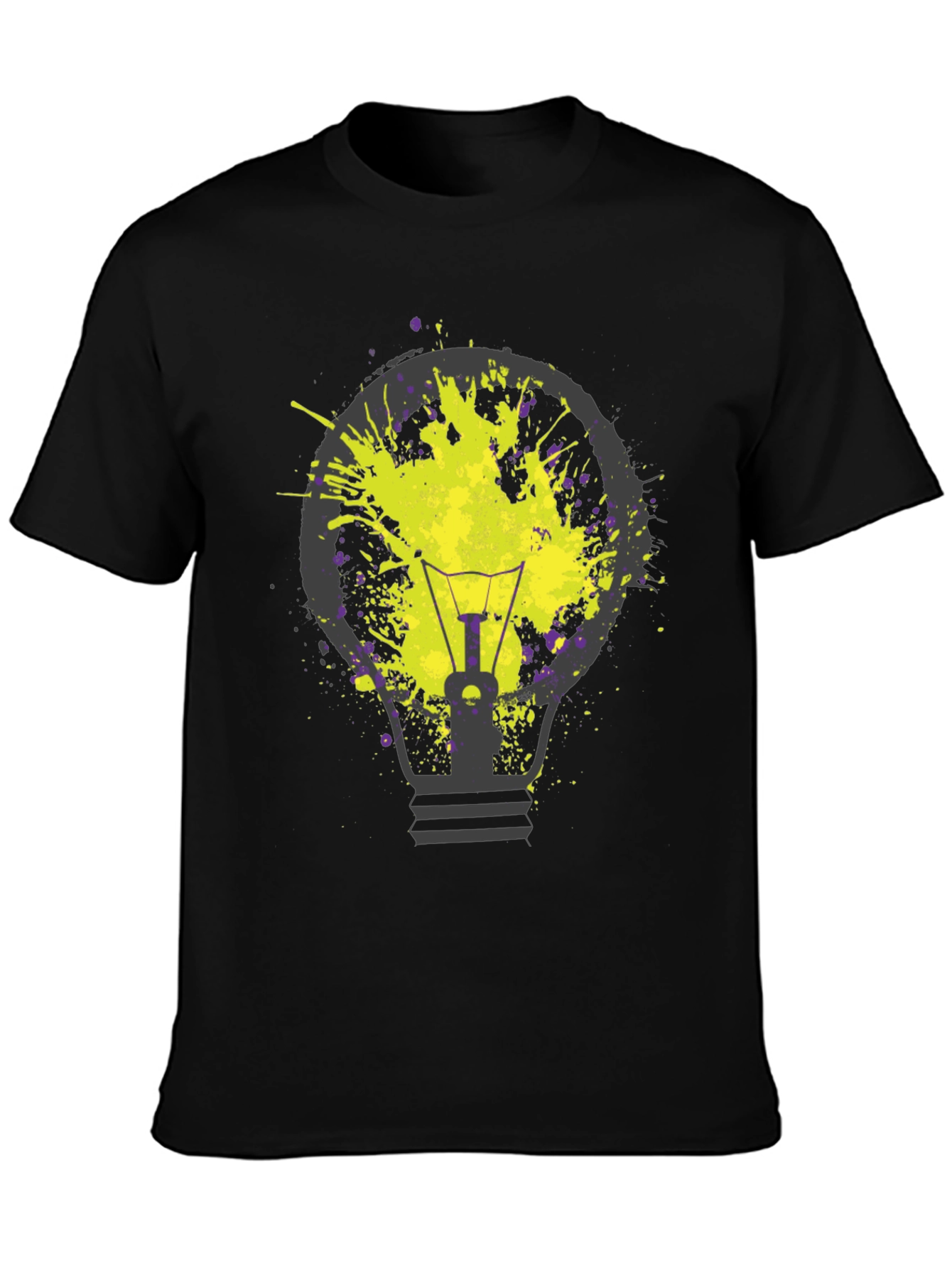 Idea Bulb Splatter Graphic Tee - Unique Design