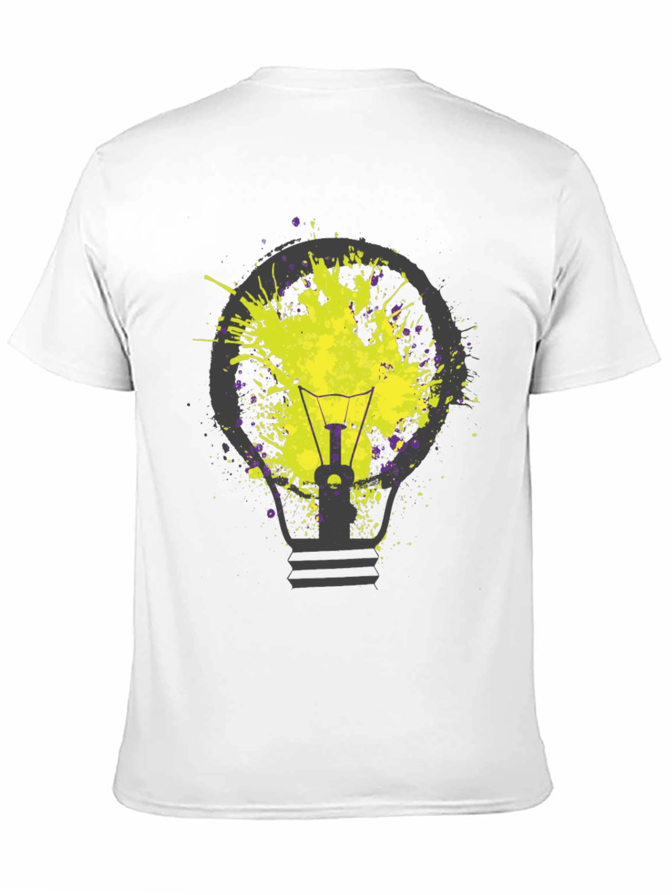 Idea Bulb Splatter Graphic Tee - Unique Design