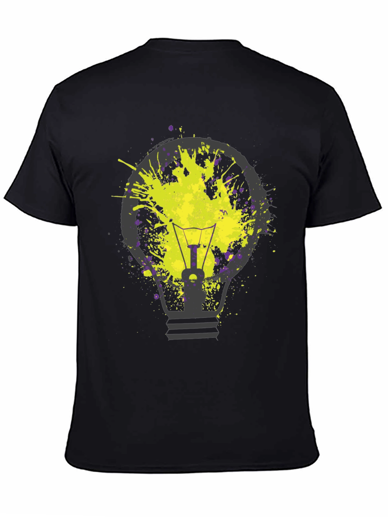 Idea Bulb Splatter Graphic Tee - Unique Design