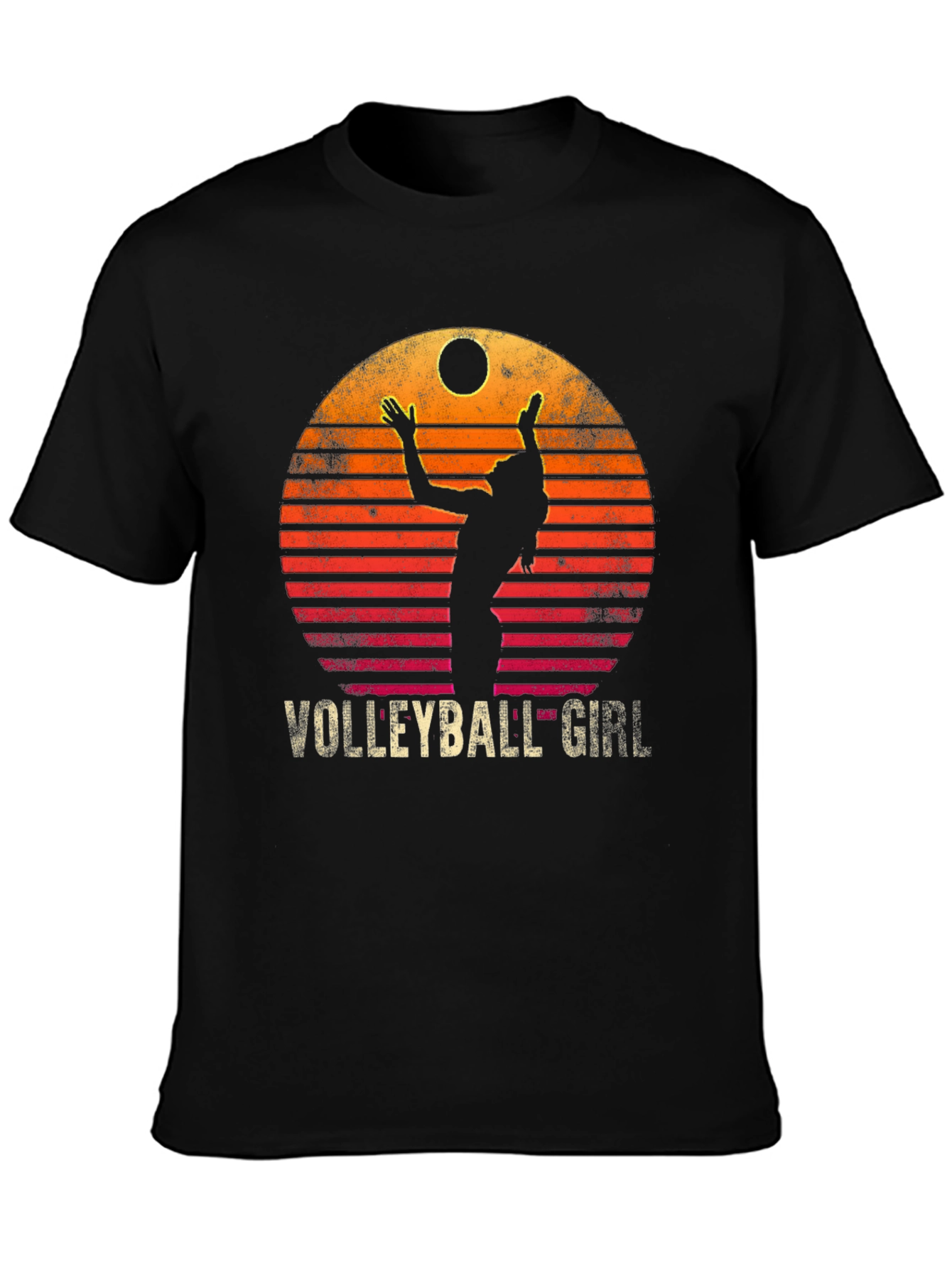 Volleyball Girl Retro Sunset Graphic T-Shirt