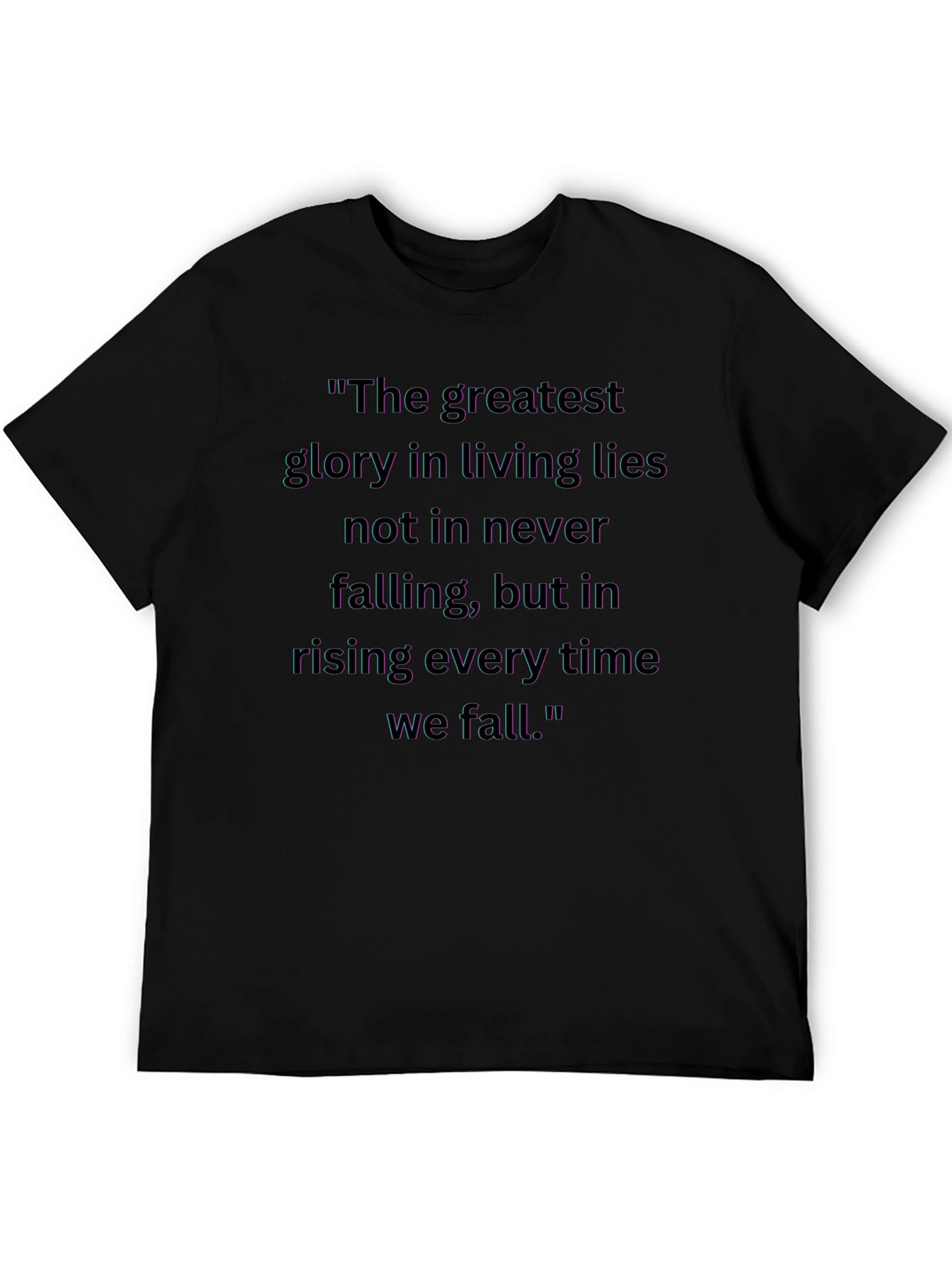 Inspirational Quote Graphic Tee - Black Cotton Blend