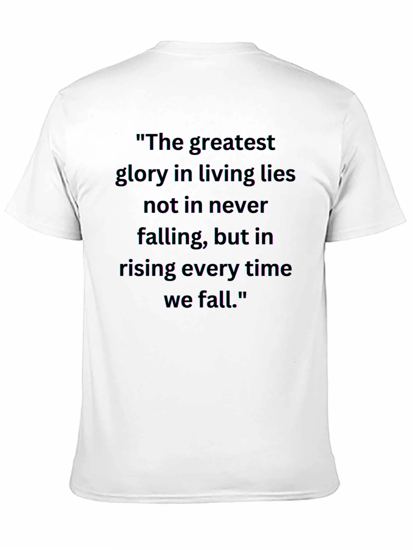 Inspirational Quote Graphic Tee - Black Cotton Blend