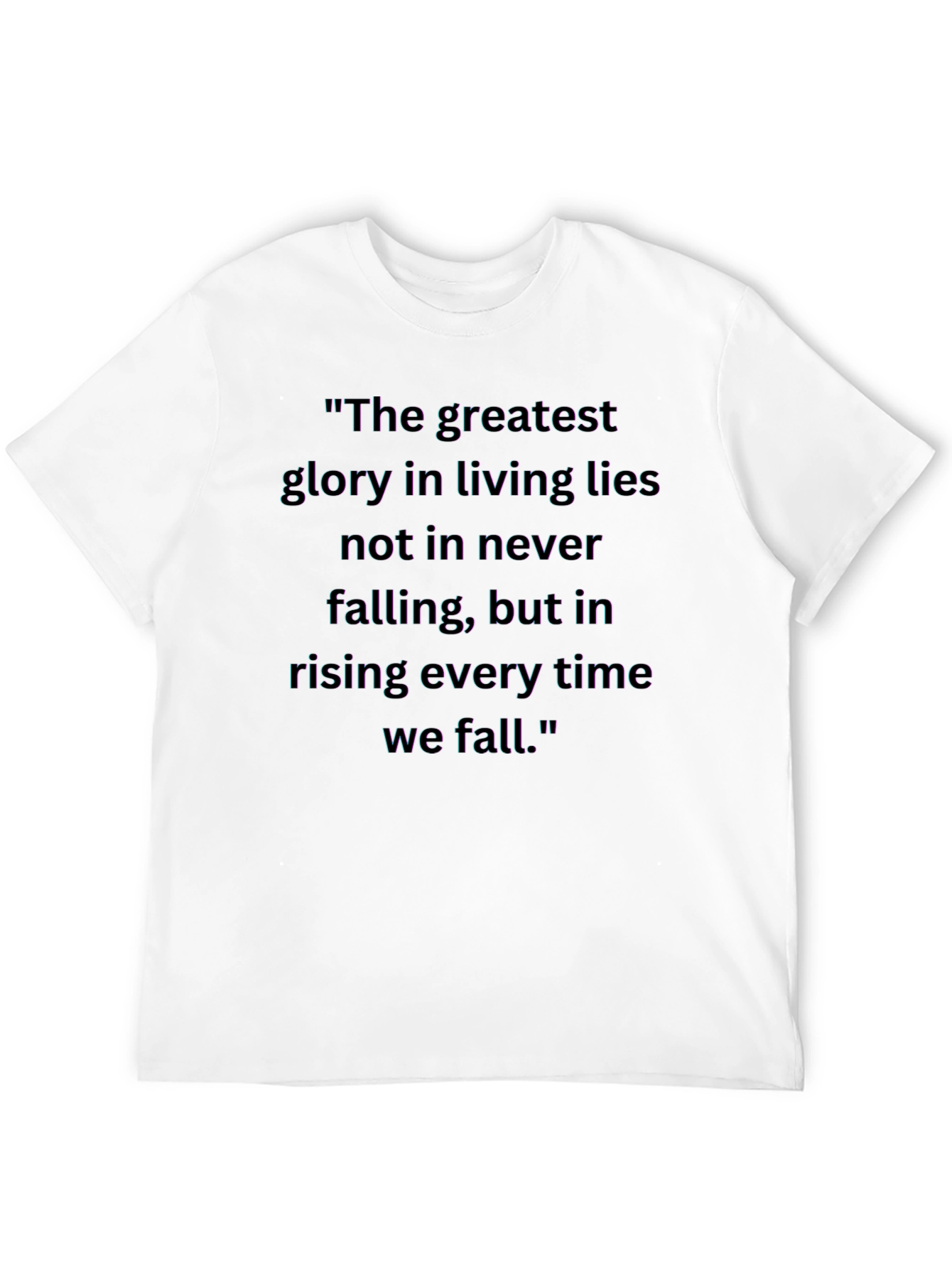 Inspirational Quote Graphic Tee - Black Cotton Blend