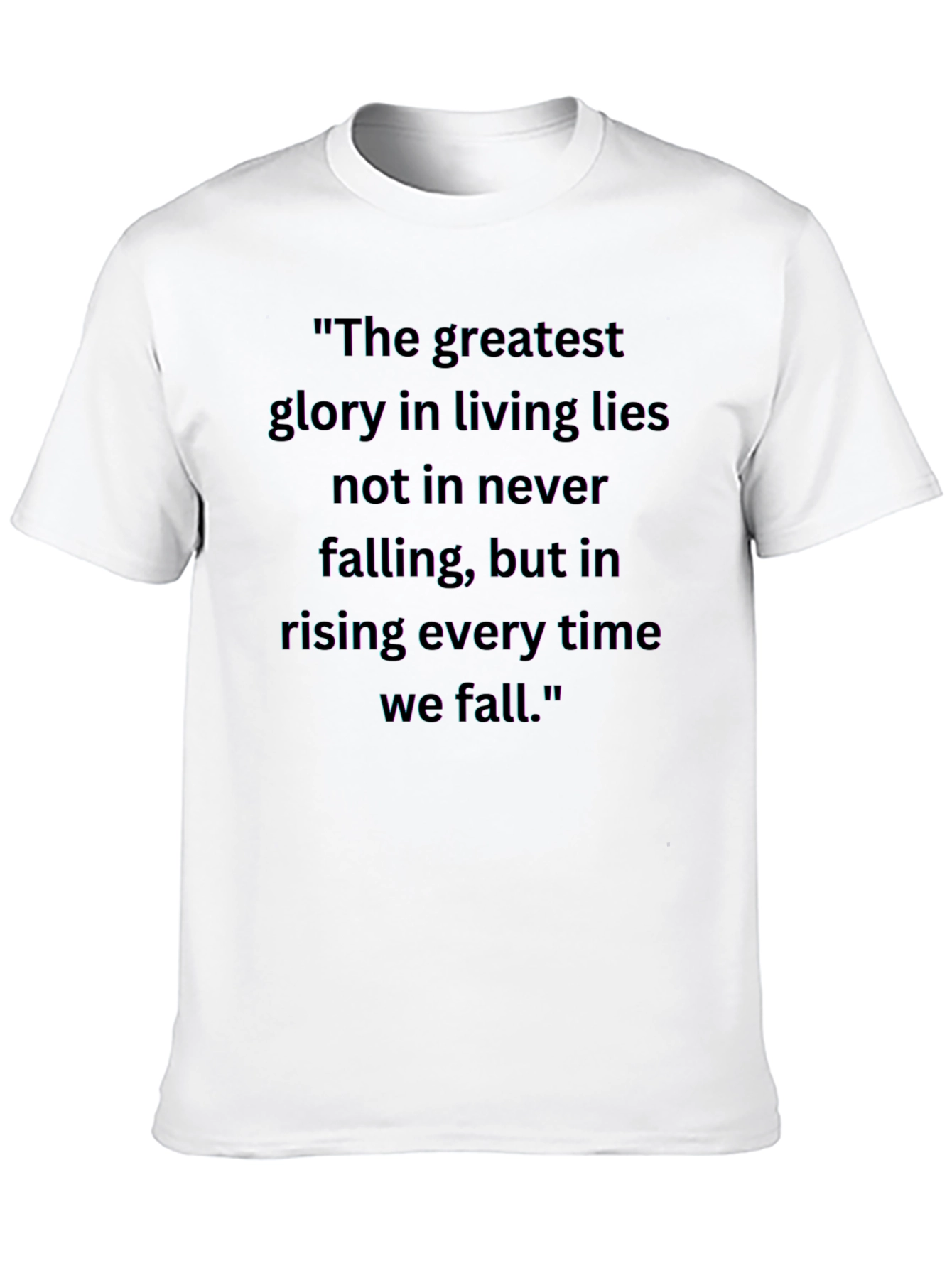 Inspirational Quote Graphic Tee - Black Cotton Blend