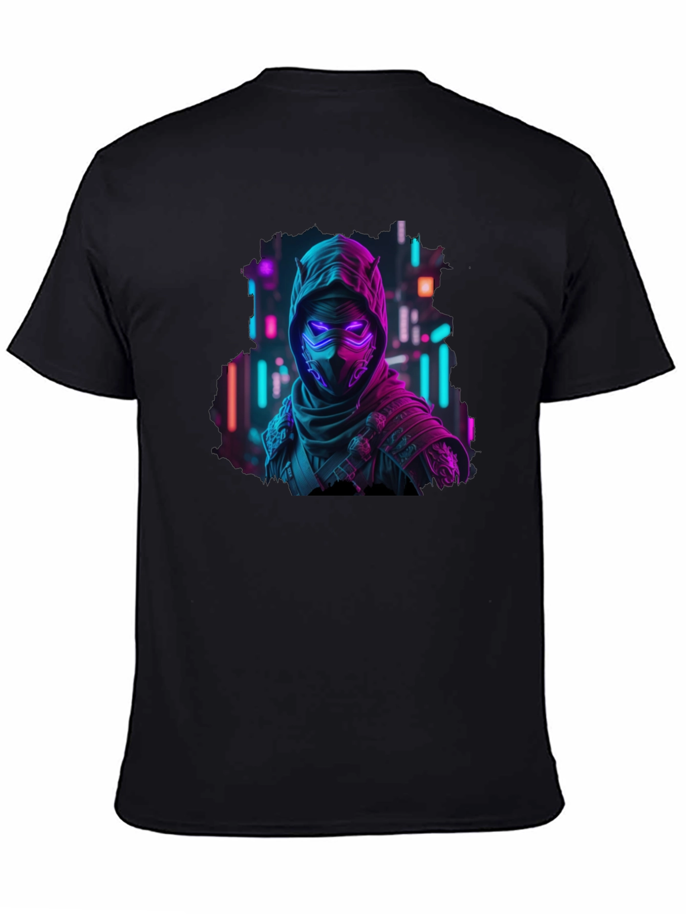Neon Cyberpunk Ninja Graphic T-Shirt