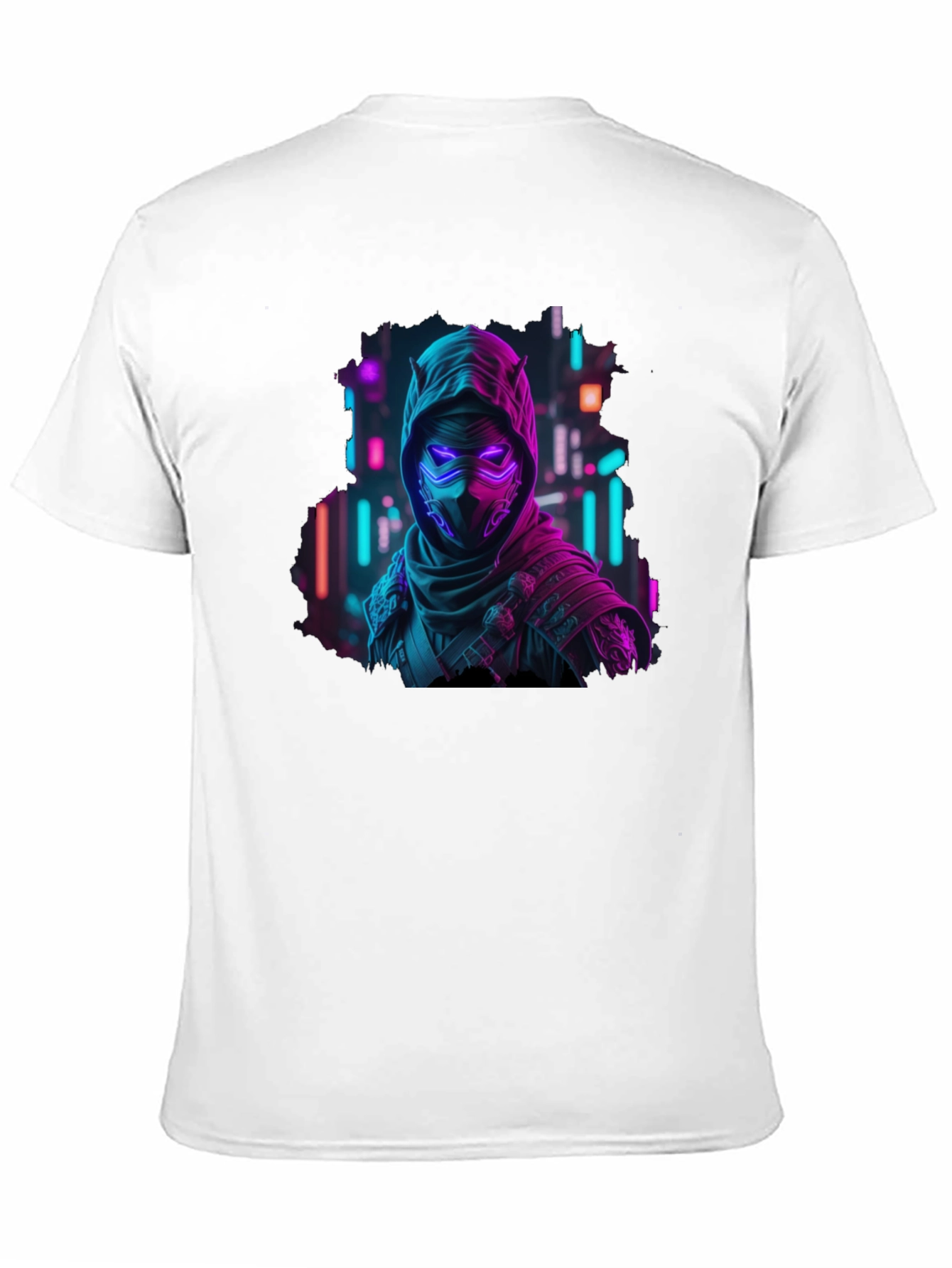 Neon Cyberpunk Ninja Graphic T-Shirt