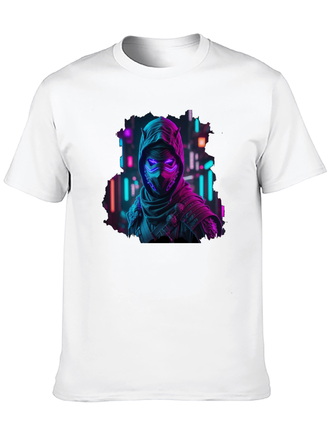 Neon Cyberpunk Ninja Graphic T-Shirt