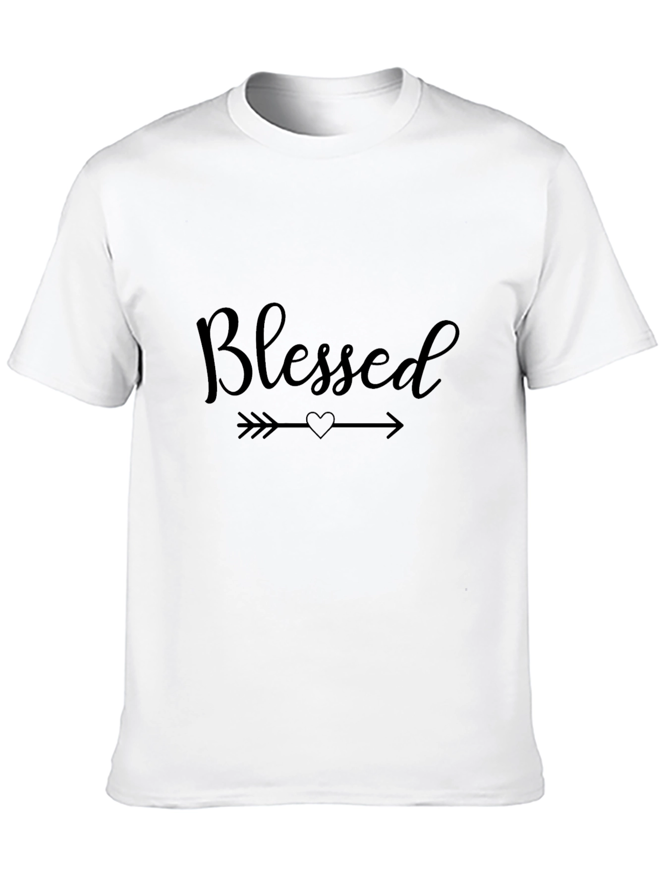 Blessed Arrow Heart Graphic Black T-Shirt