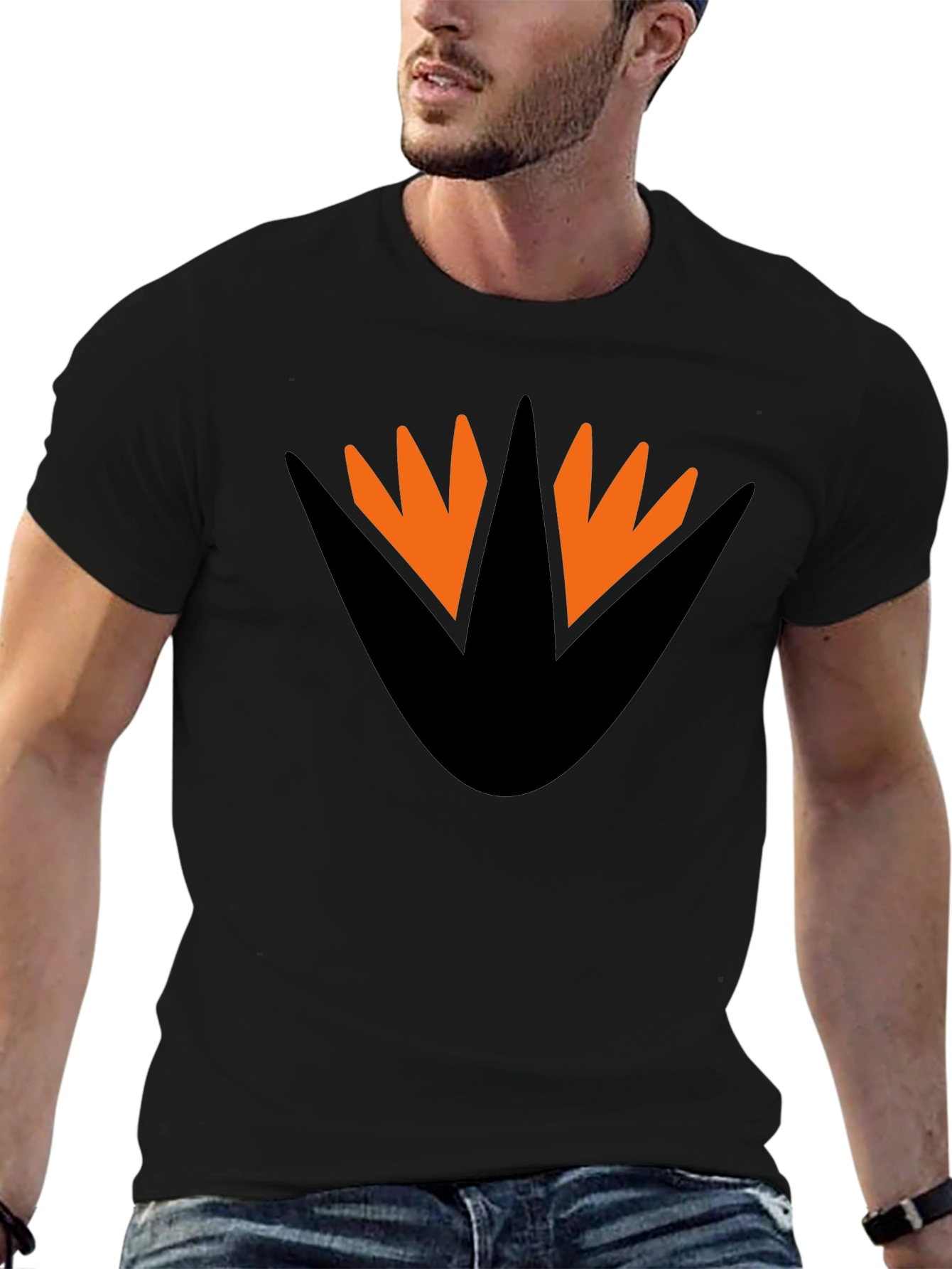 Orange & Black Claw Print T-Shirt