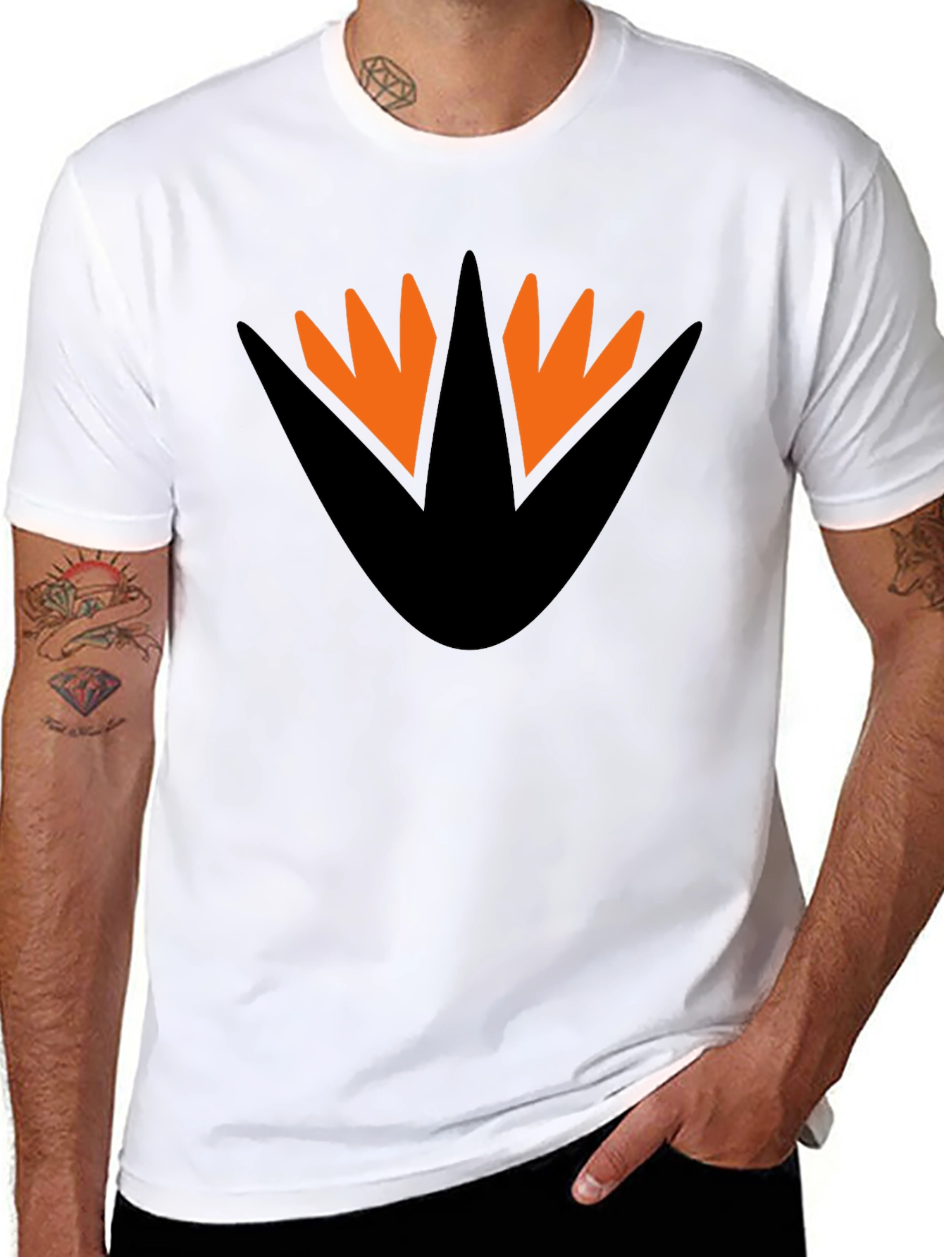 Orange & Black Claw Print T-Shirt