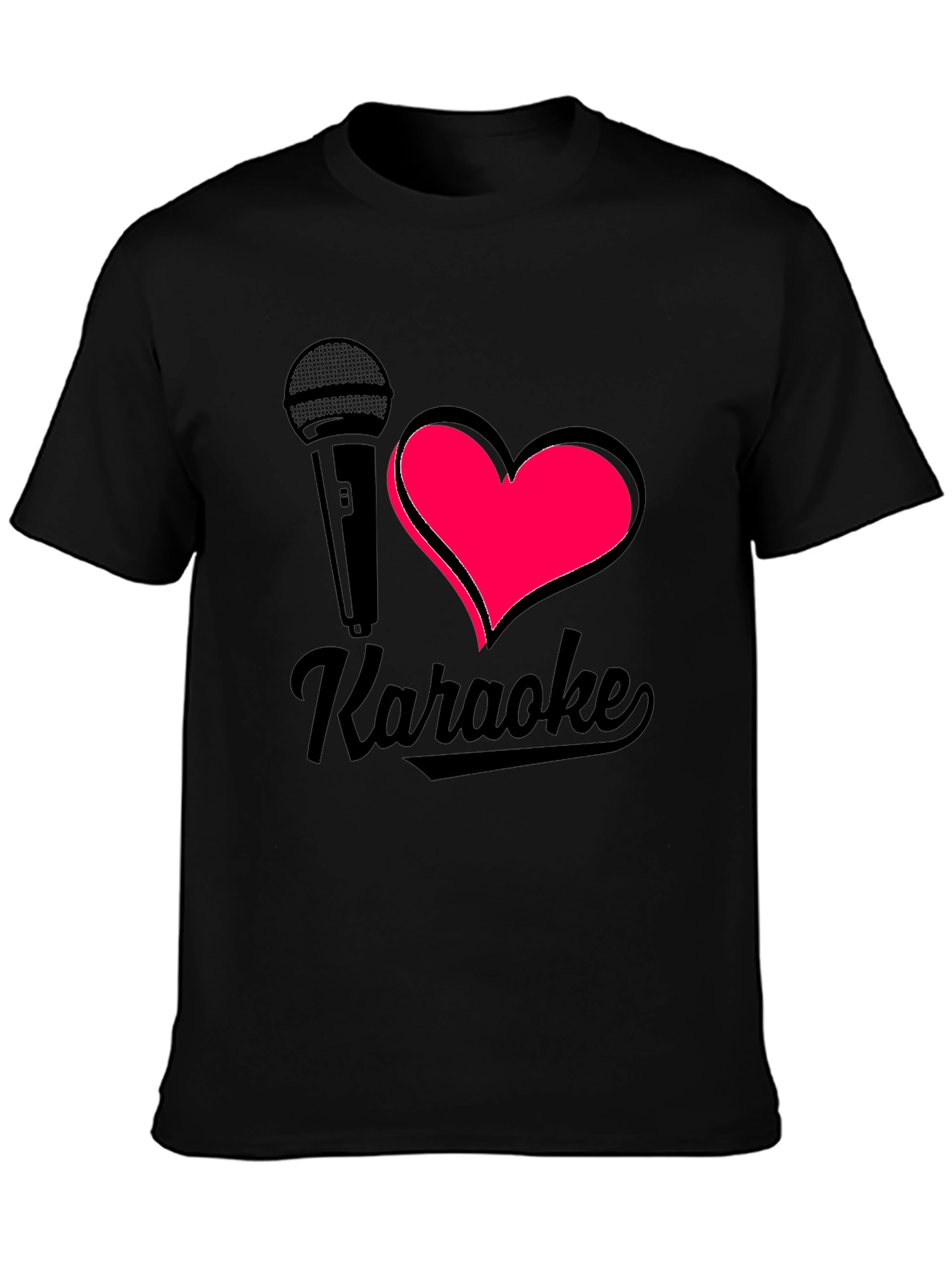 I Heart Karaoke Black Graphic Tee Shirt