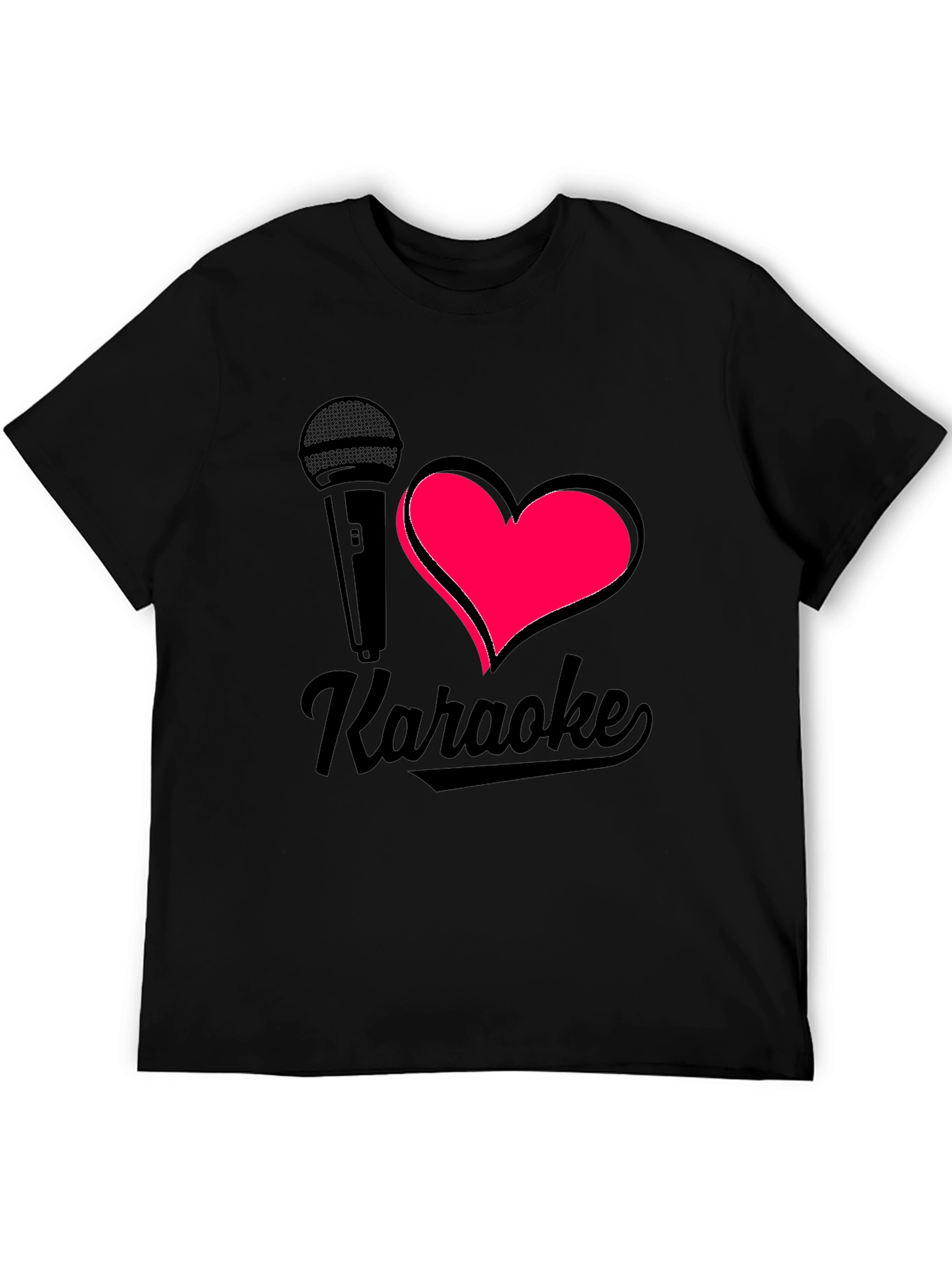 I Heart Karaoke Black Graphic Tee Shirt