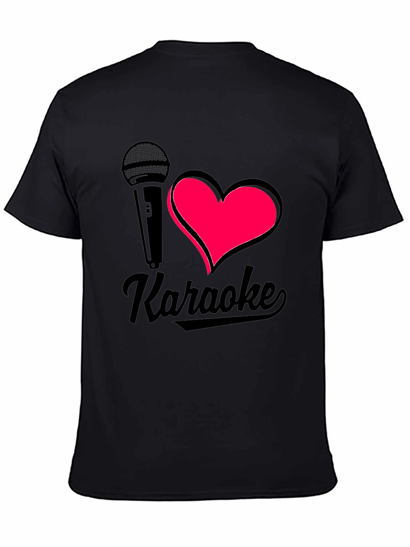 I Heart Karaoke Black Graphic Tee Shirt