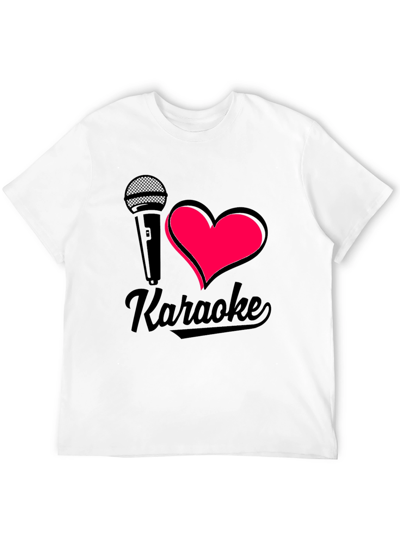 I Heart Karaoke Black Graphic Tee Shirt