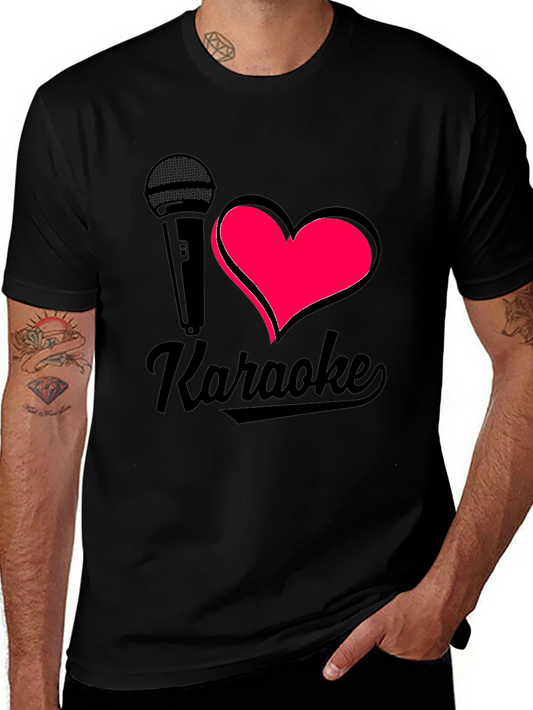 I Heart Karaoke Black Graphic Tee Shirt