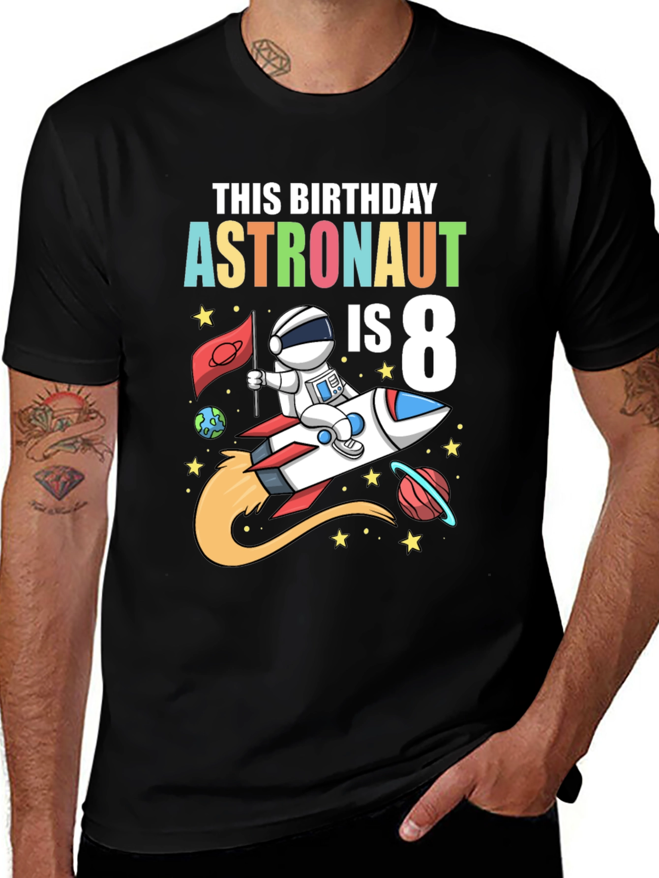 Astronaut Birthday T-Shirt - IS 8 Design