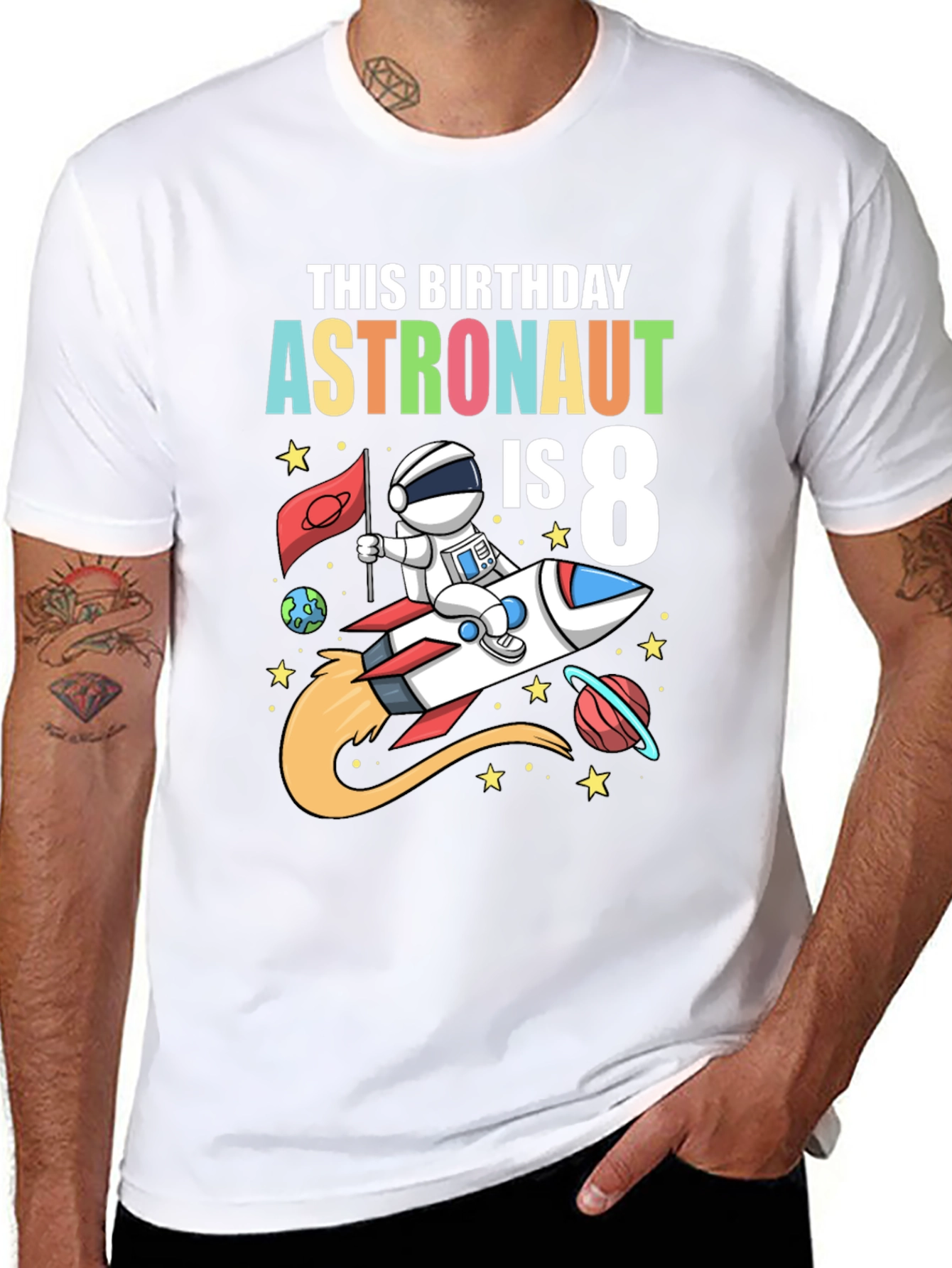 Astronaut Birthday T-Shirt - IS 8 Design