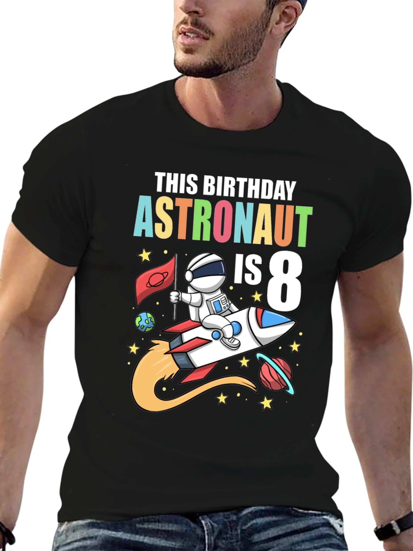 Astronaut Birthday T-Shirt - IS 8 Design