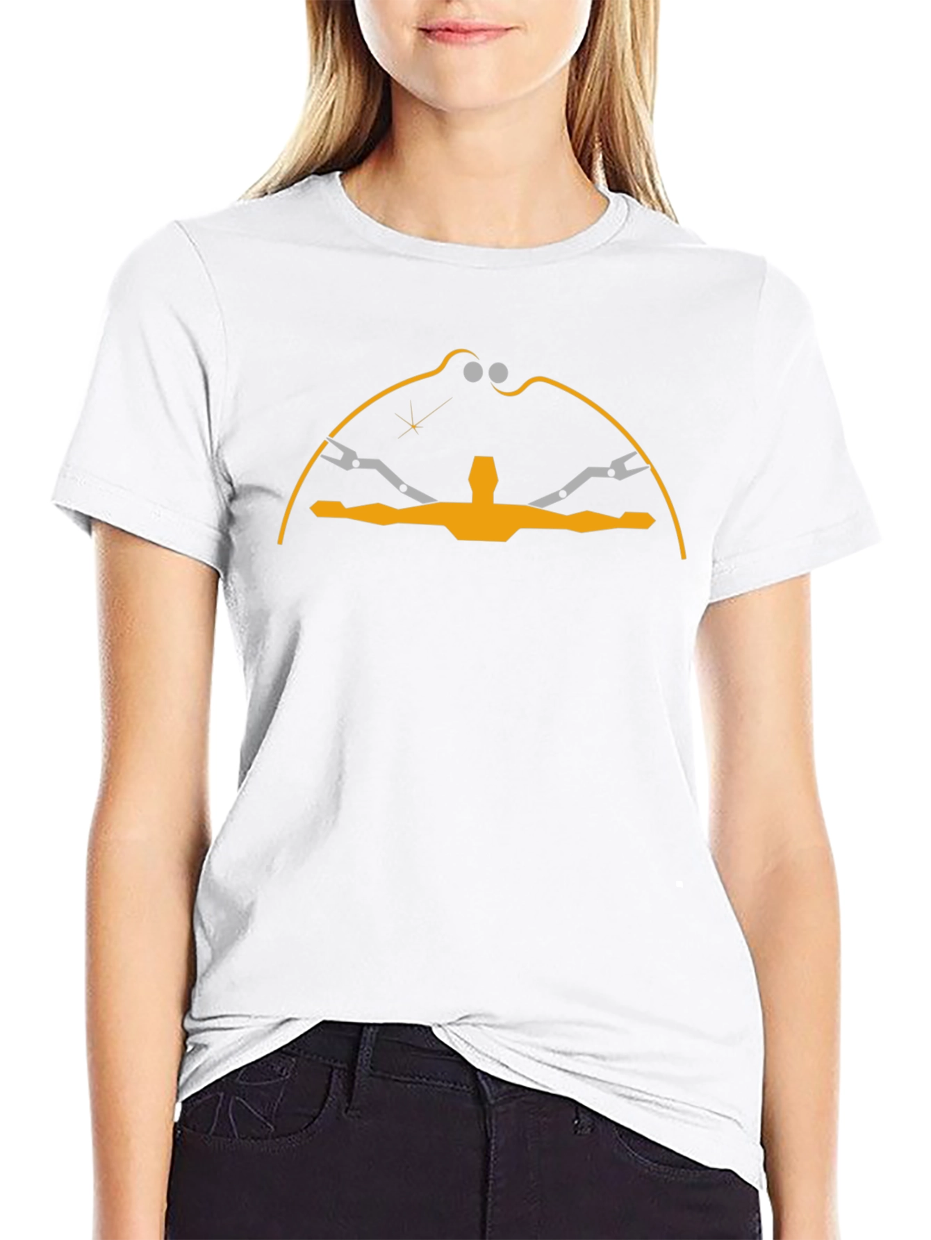 Abstract Robotic Figure Graphic Tee - Black