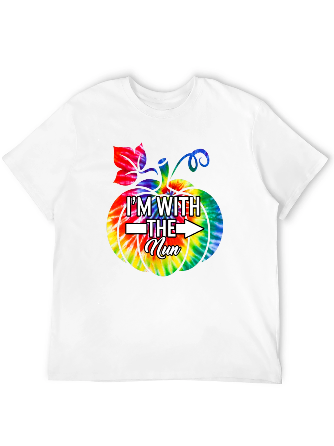 Im With The Nun Halloween Tie-Dye Pumpkin T-Shirt