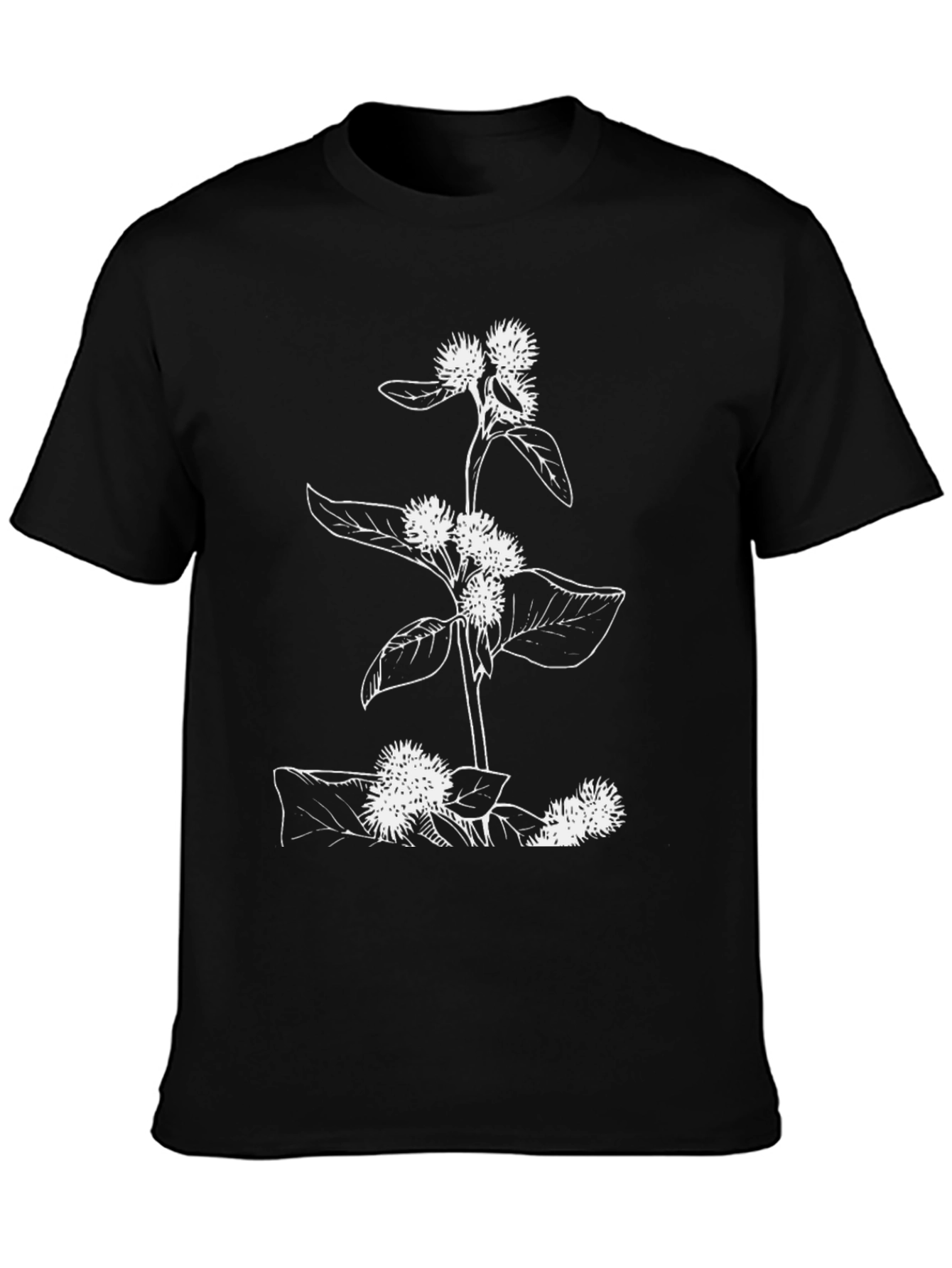 Botanical Burdock T-Shirt - Black Plant Graphic Tee
