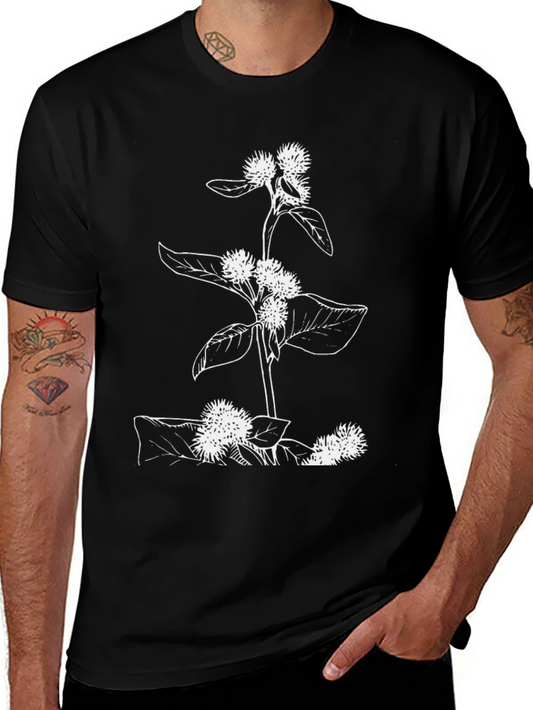 Botanical Burdock T-Shirt - Black Plant Graphic Tee