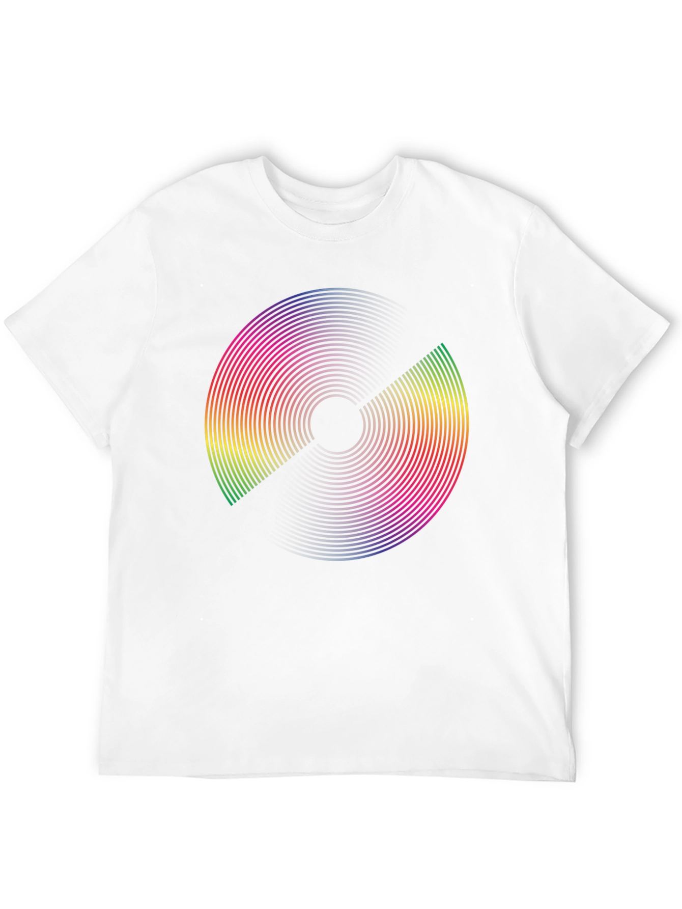 Rainbow Circle Graphic Black T-Shirt