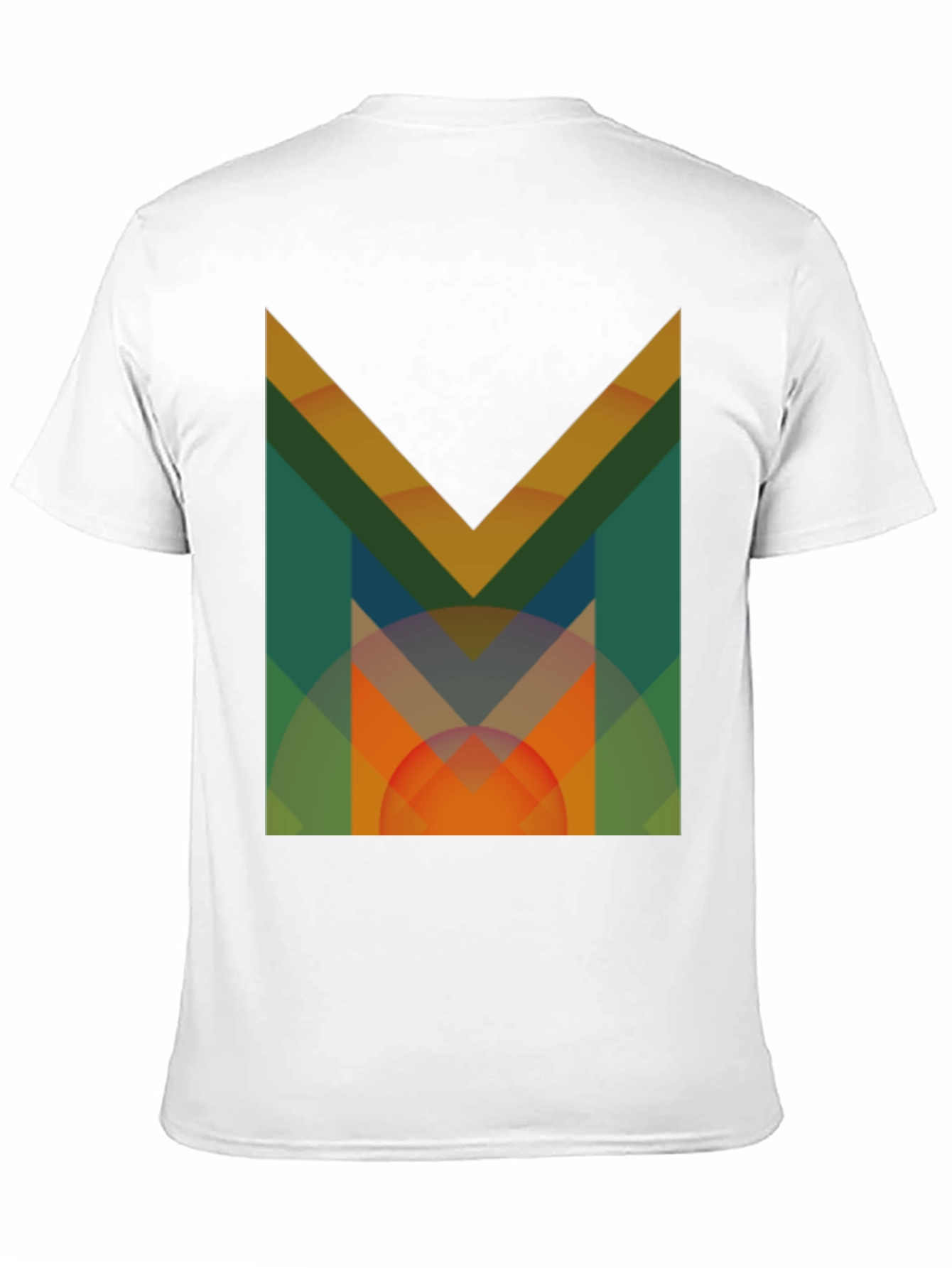 Abstract Geometric M Graphic Black T-Shirt