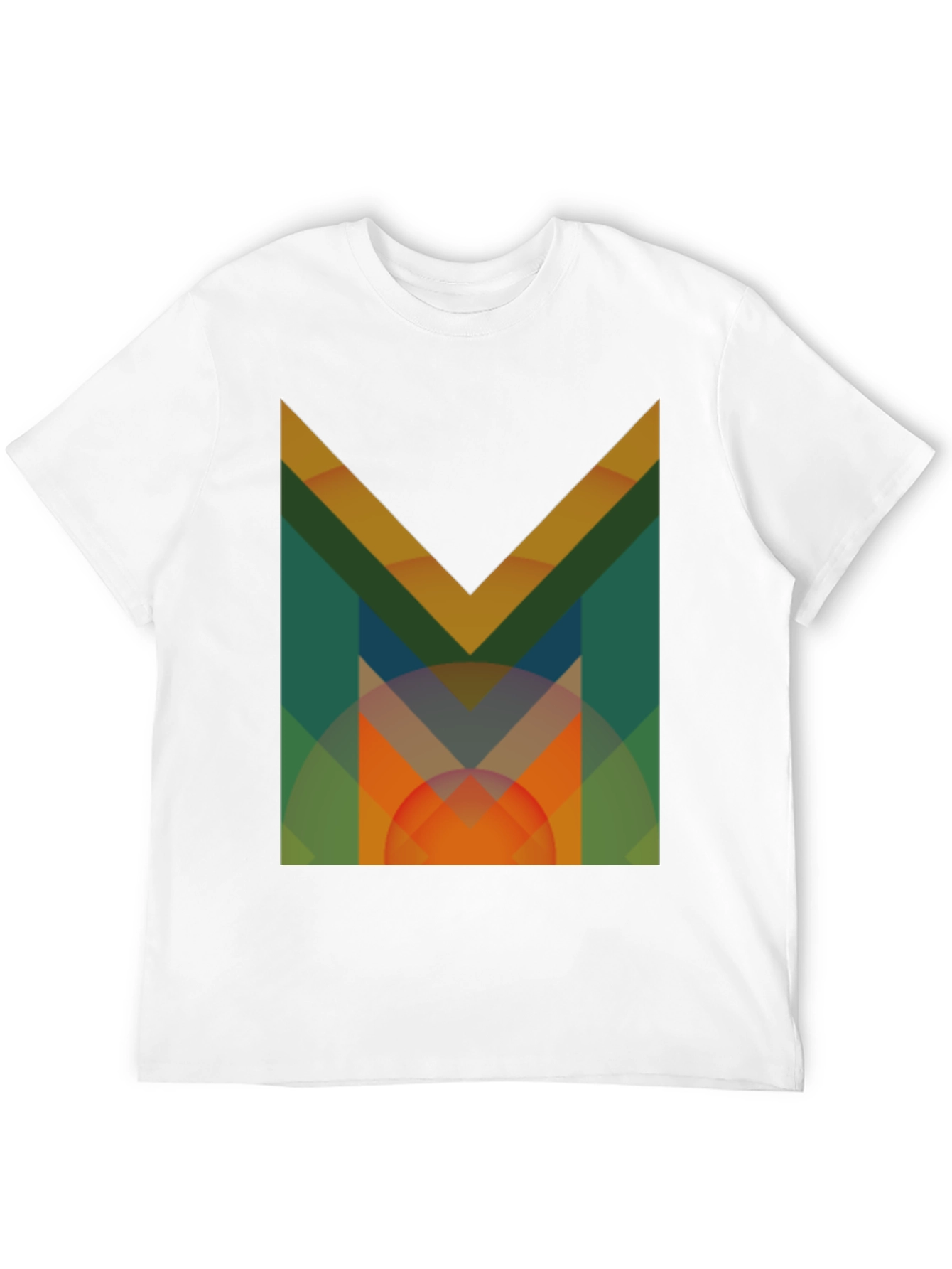 Abstract Geometric M Graphic Black T-Shirt