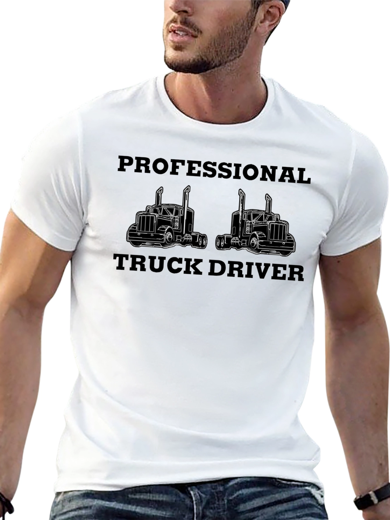 Professional Truck Driver Black T-Shirt