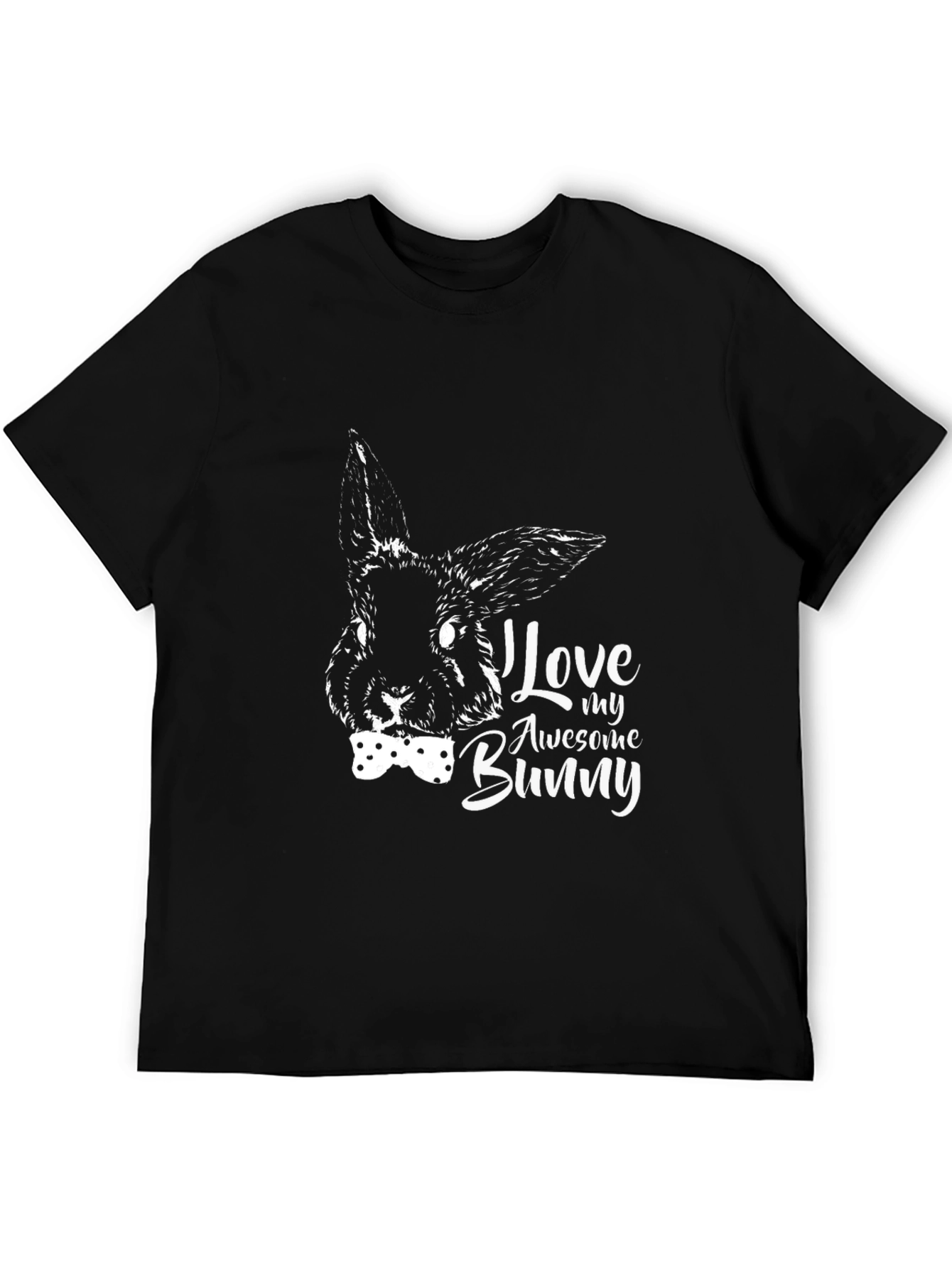 I Love My Awesome Bunny Black T-Shirt