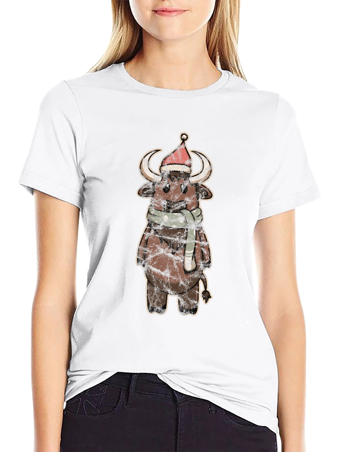 Festive Bull T-Shirt - Holiday Style!
