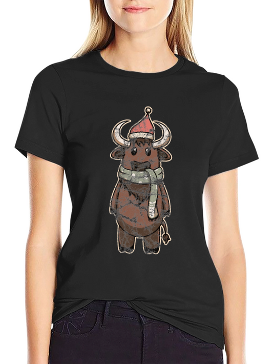 Festive Bull T-Shirt - Holiday Style!