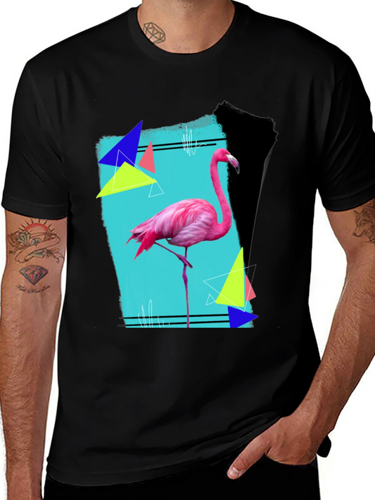 Flamingo Graphic Tee - Retro Style