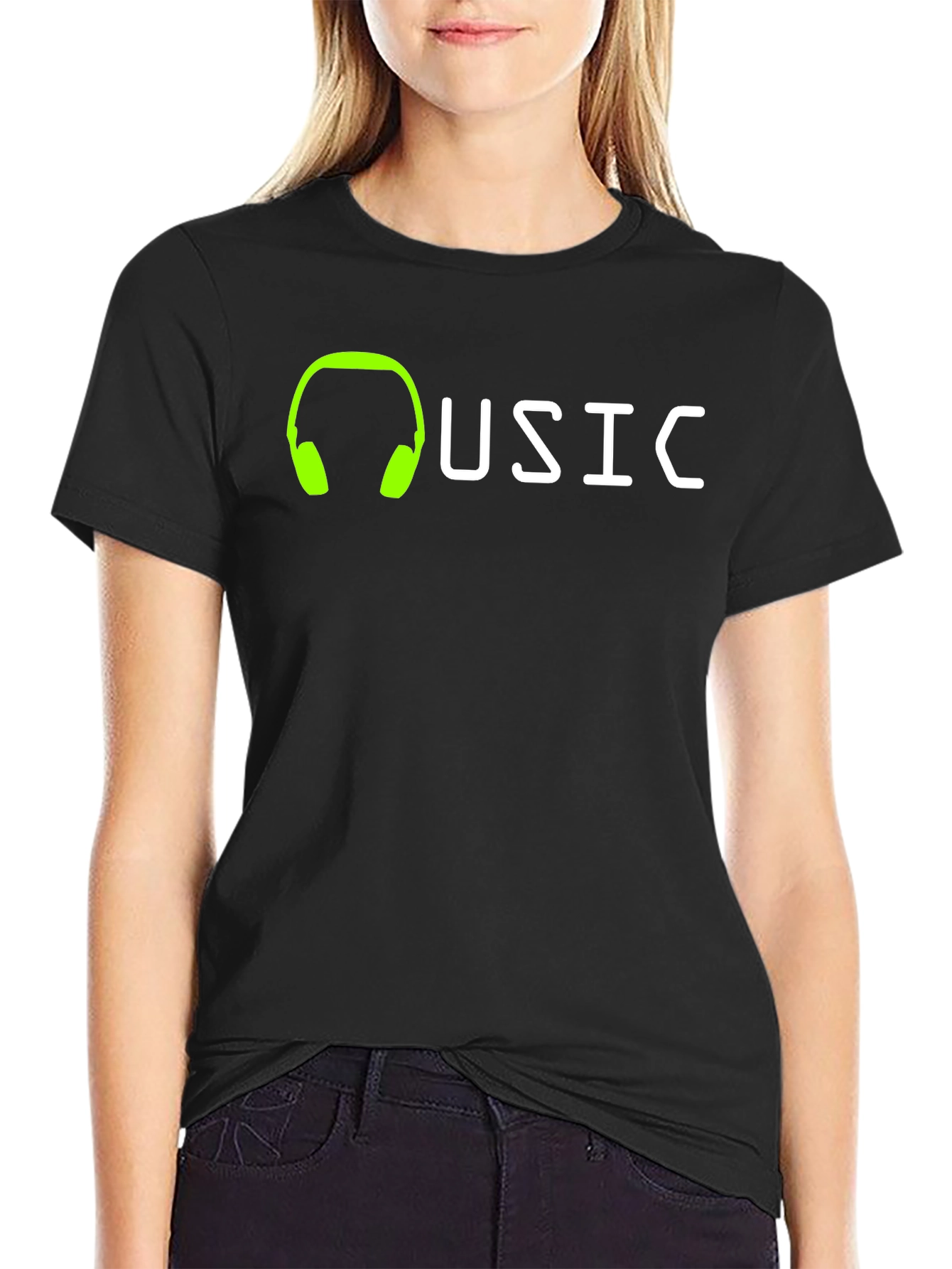 Music Graphic Tee - Black Cotton Comfort