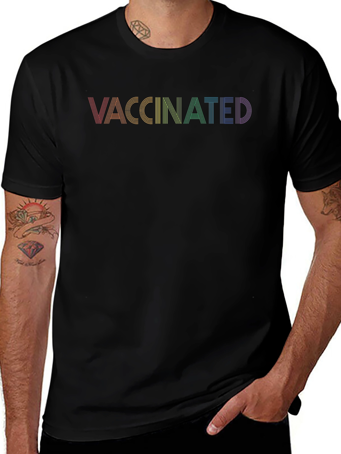 Vaccinated Pride Rainbow T-Shirt