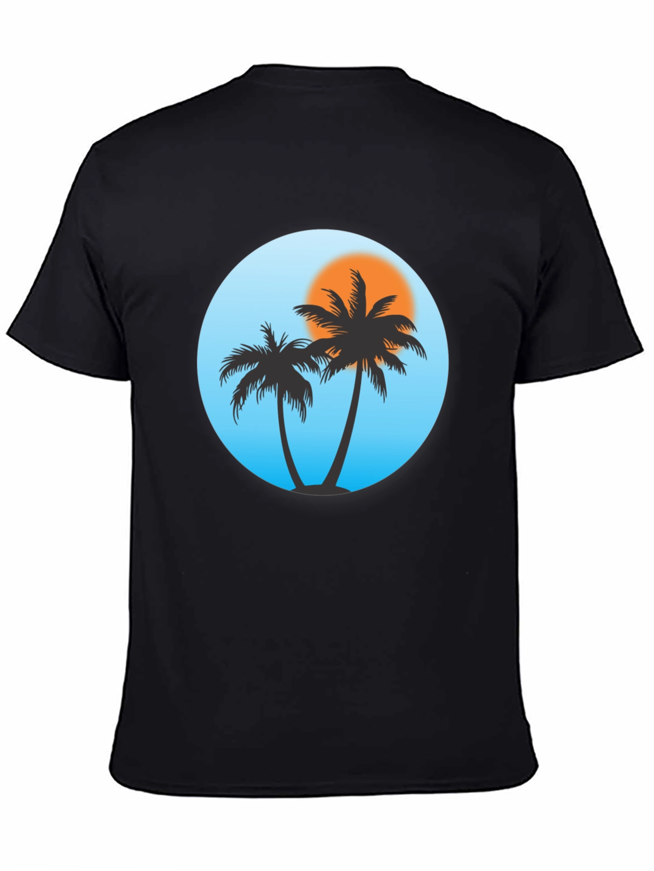 Tropical Palm Tree Black T-Shirt
