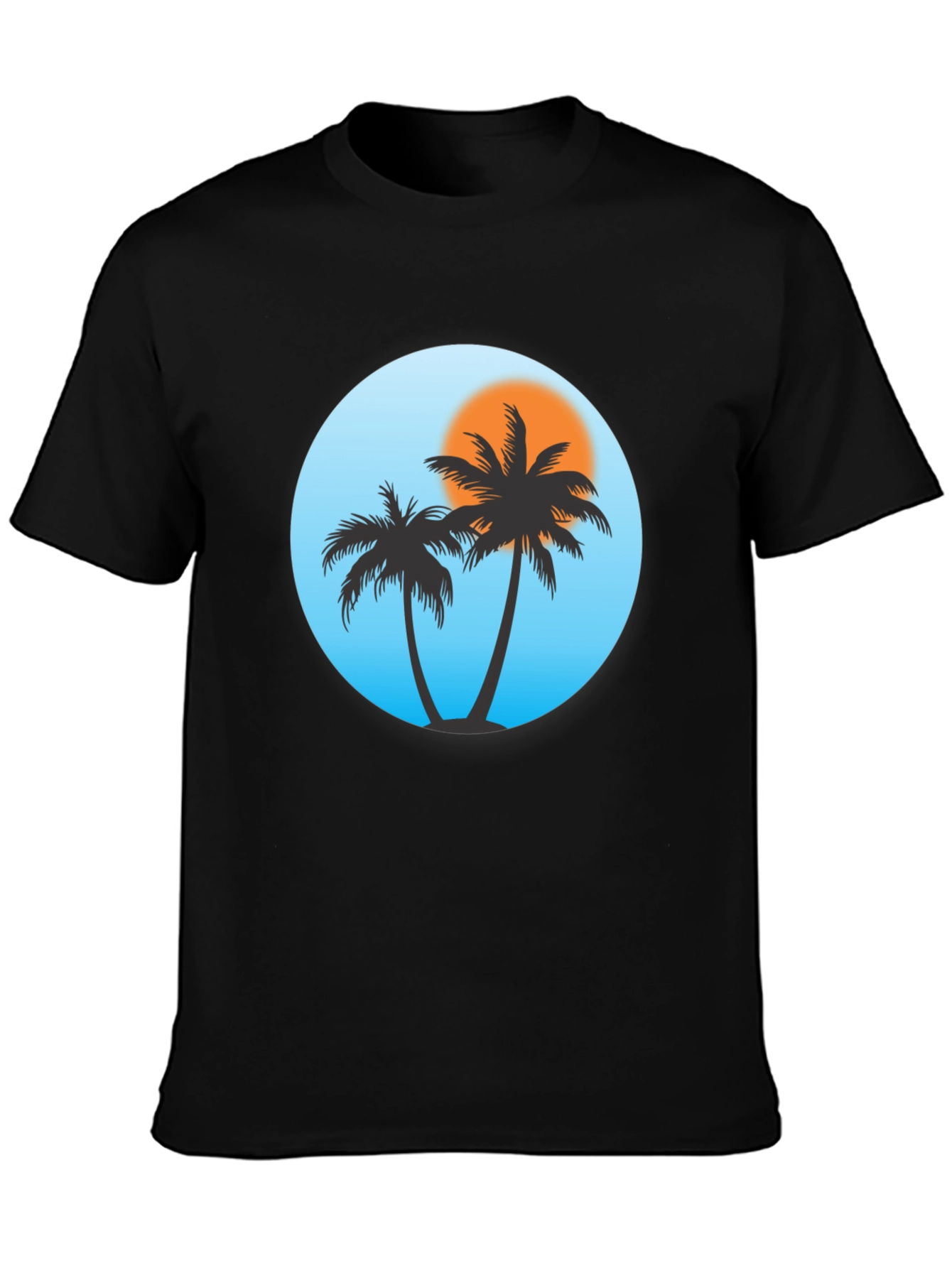 Tropical Palm Tree Black T-Shirt