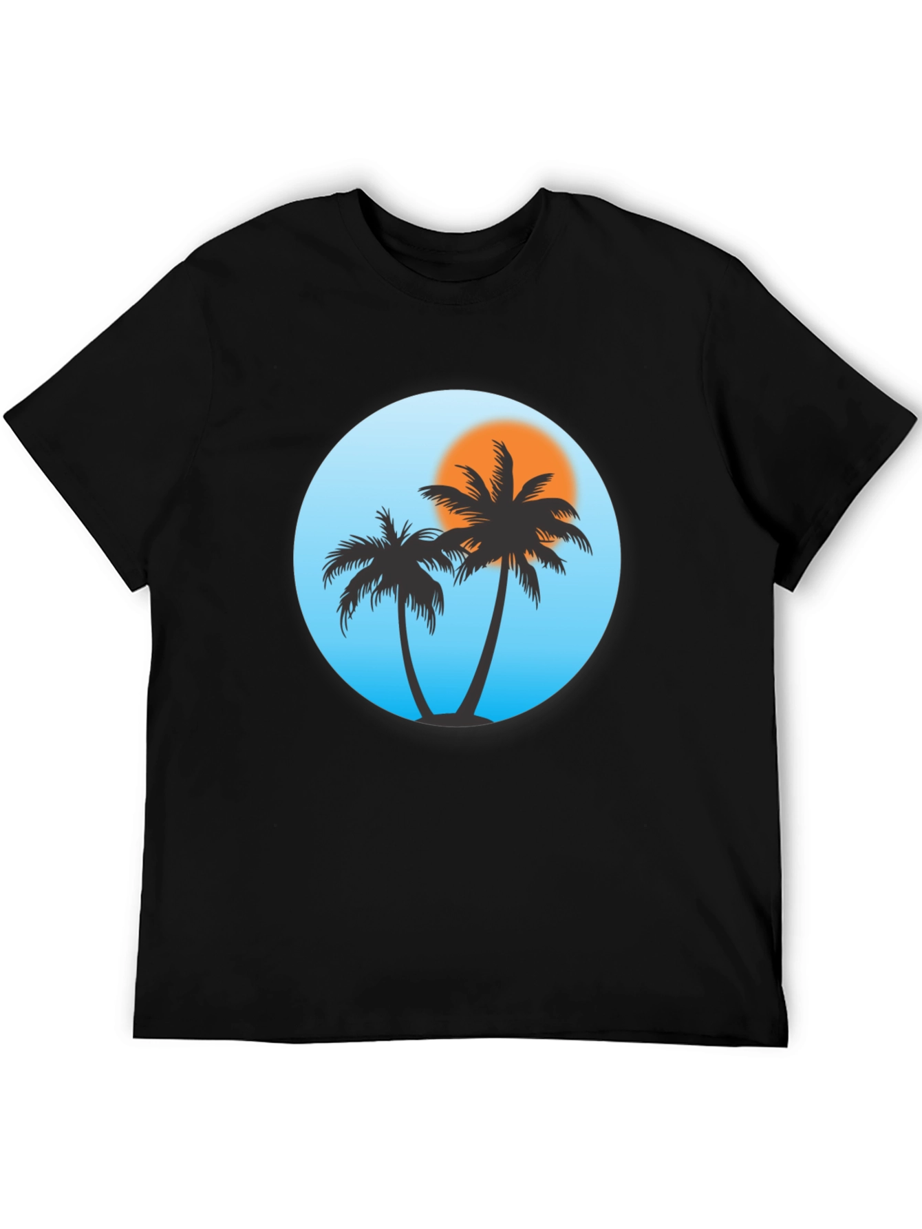 Tropical Palm Tree Black T-Shirt
