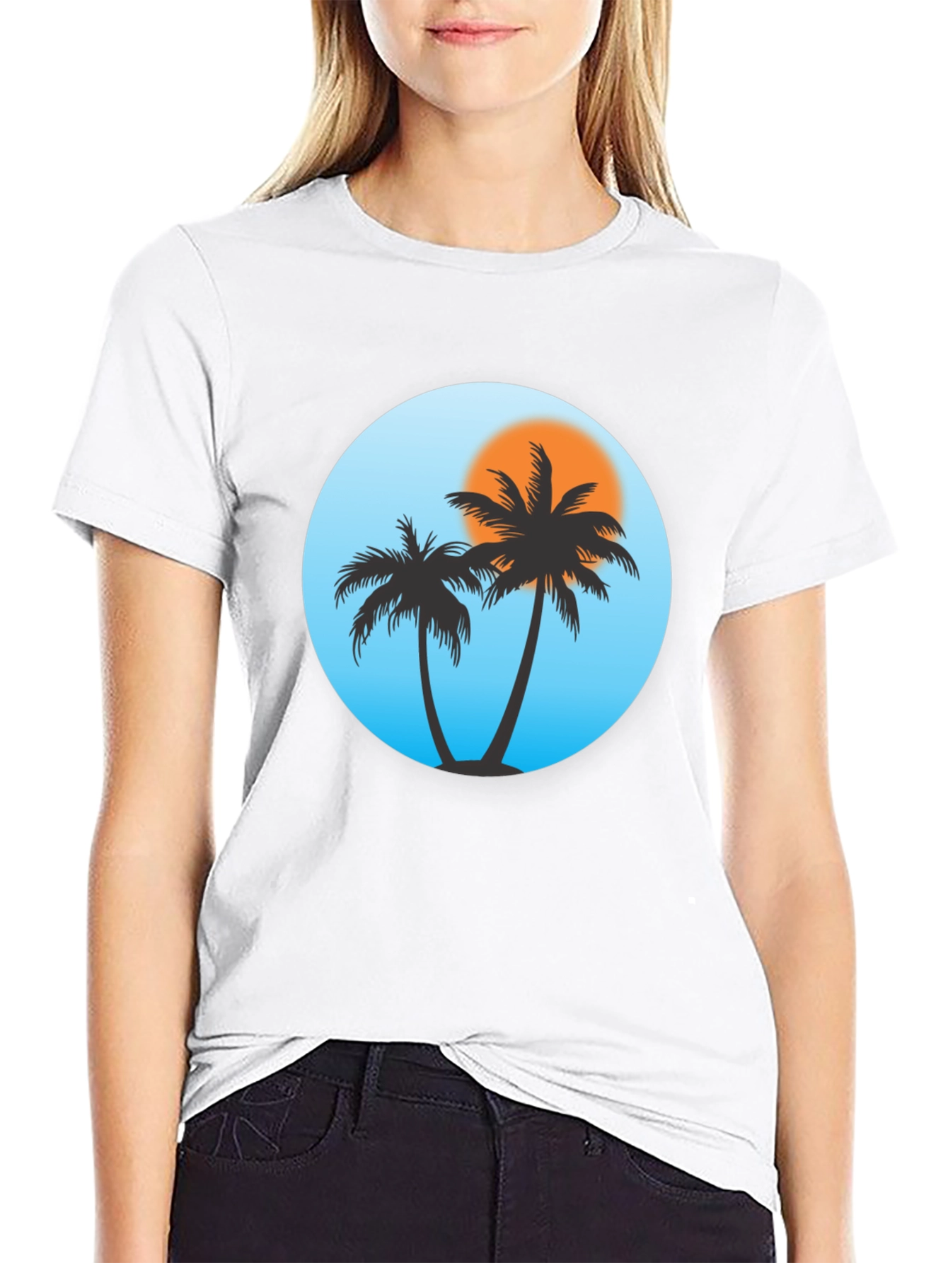 Tropical Palm Tree Black T-Shirt
