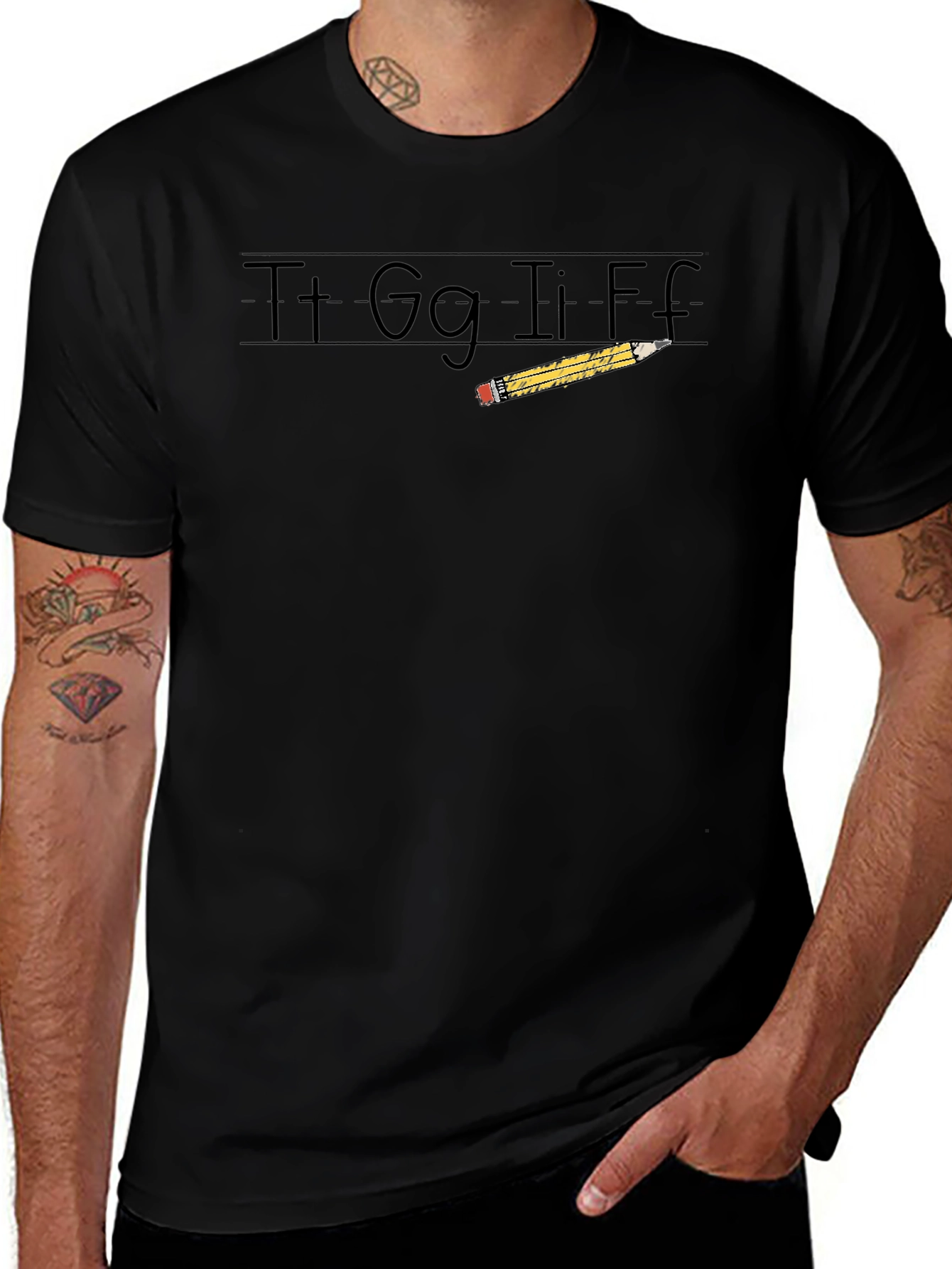 Teacher Alphabet Pencil Graphic Tee