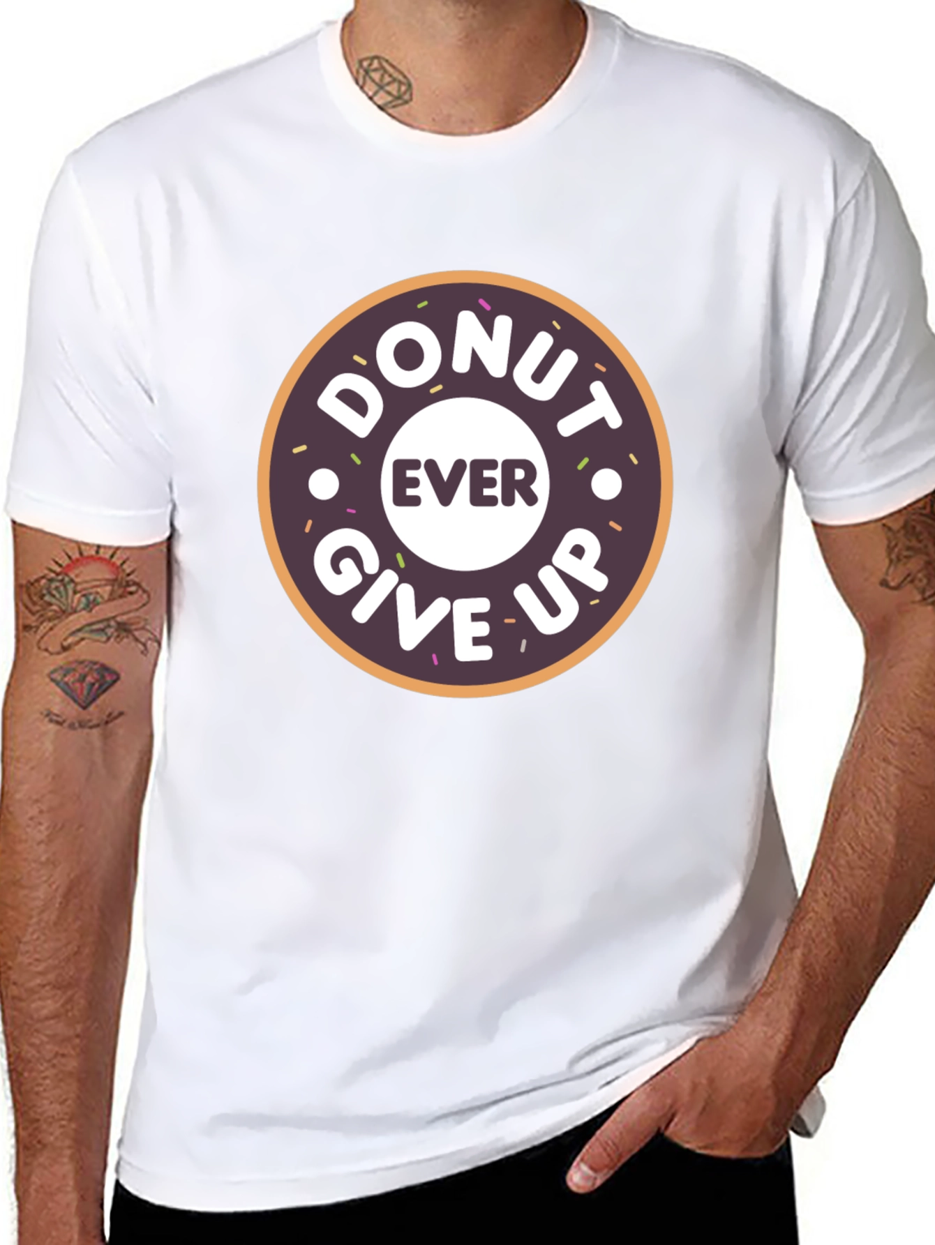 Donut Ever Give Up Graphic T-Shirt