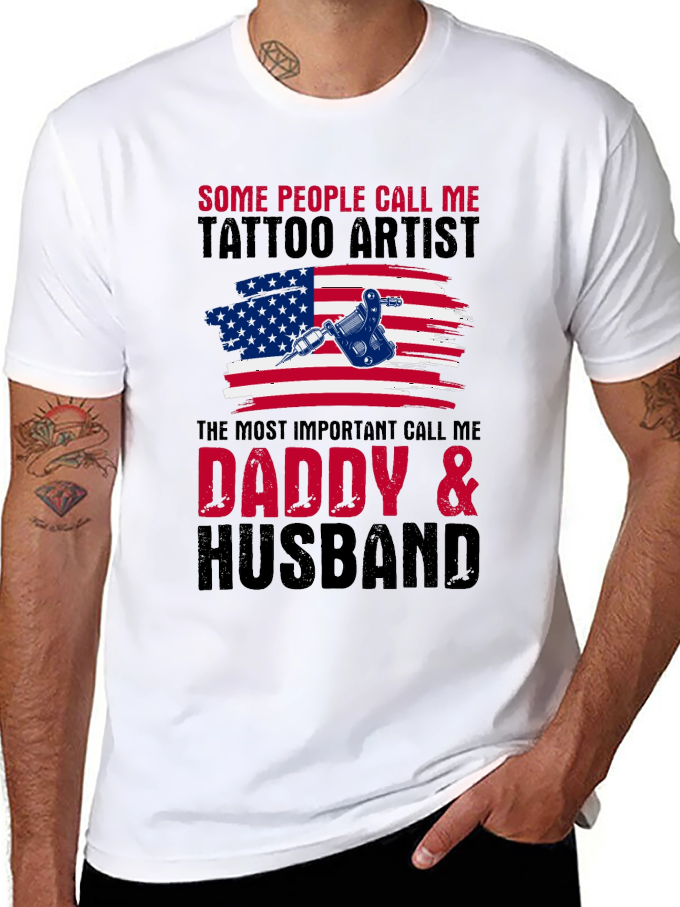 Tattoo Artist Daddy & Husband Graphic T-Shirt