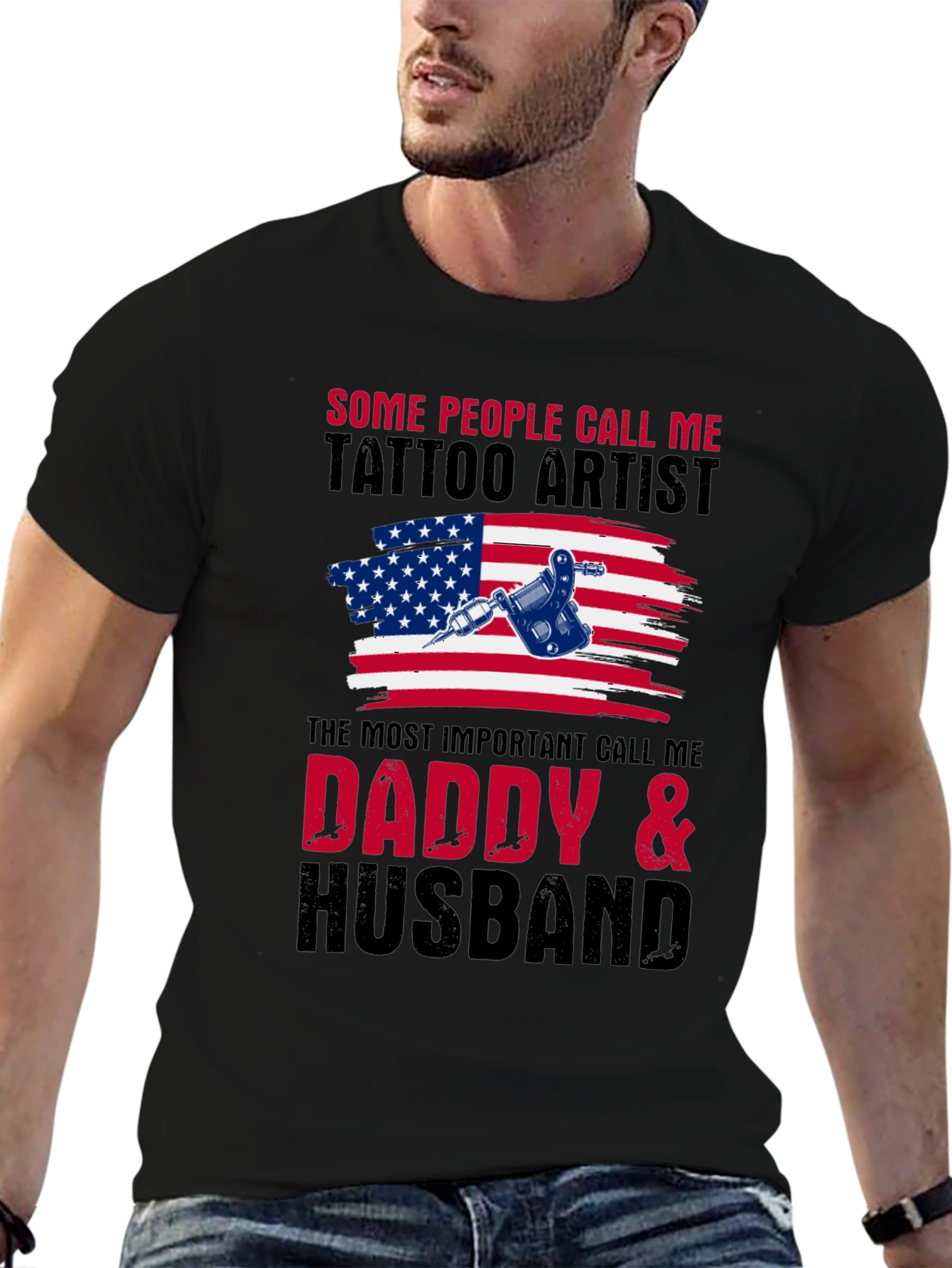 Tattoo Artist Daddy & Husband Graphic T-Shirt