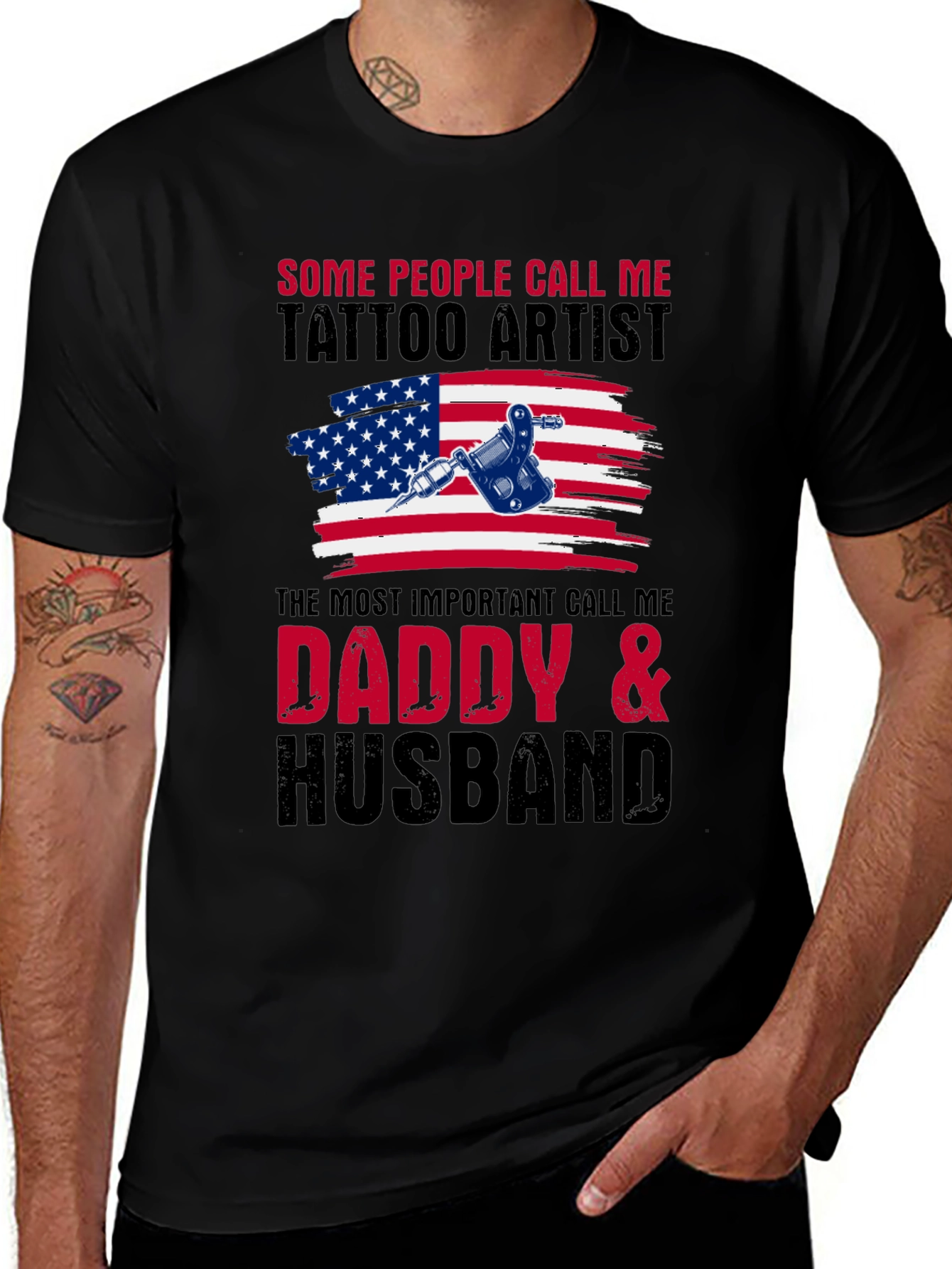 Tattoo Artist Daddy & Husband Graphic T-Shirt