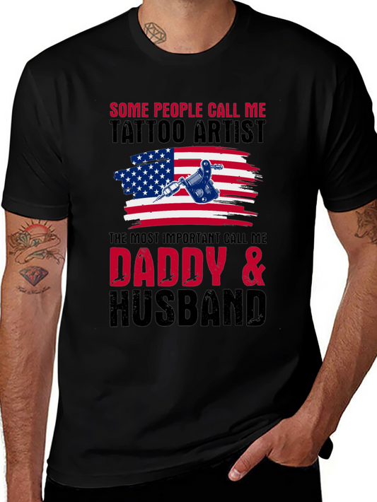 Tattoo Artist Daddy & Husband Graphic T-Shirt